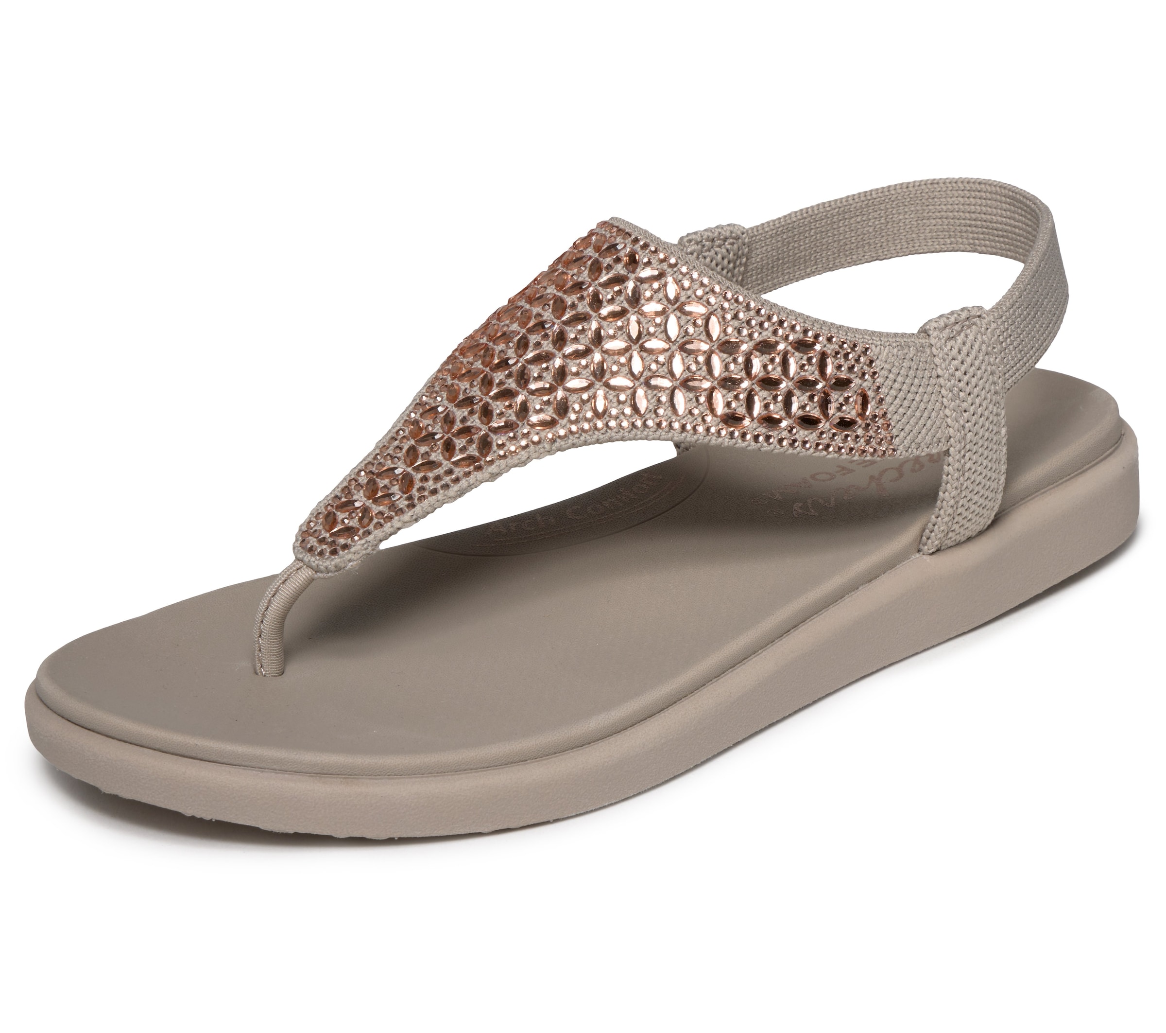 Skechers Sandale »MEDITATION LUXE«  Sommerschuh, Zehentrenner, Strandschuh mit Glitzersteinchen