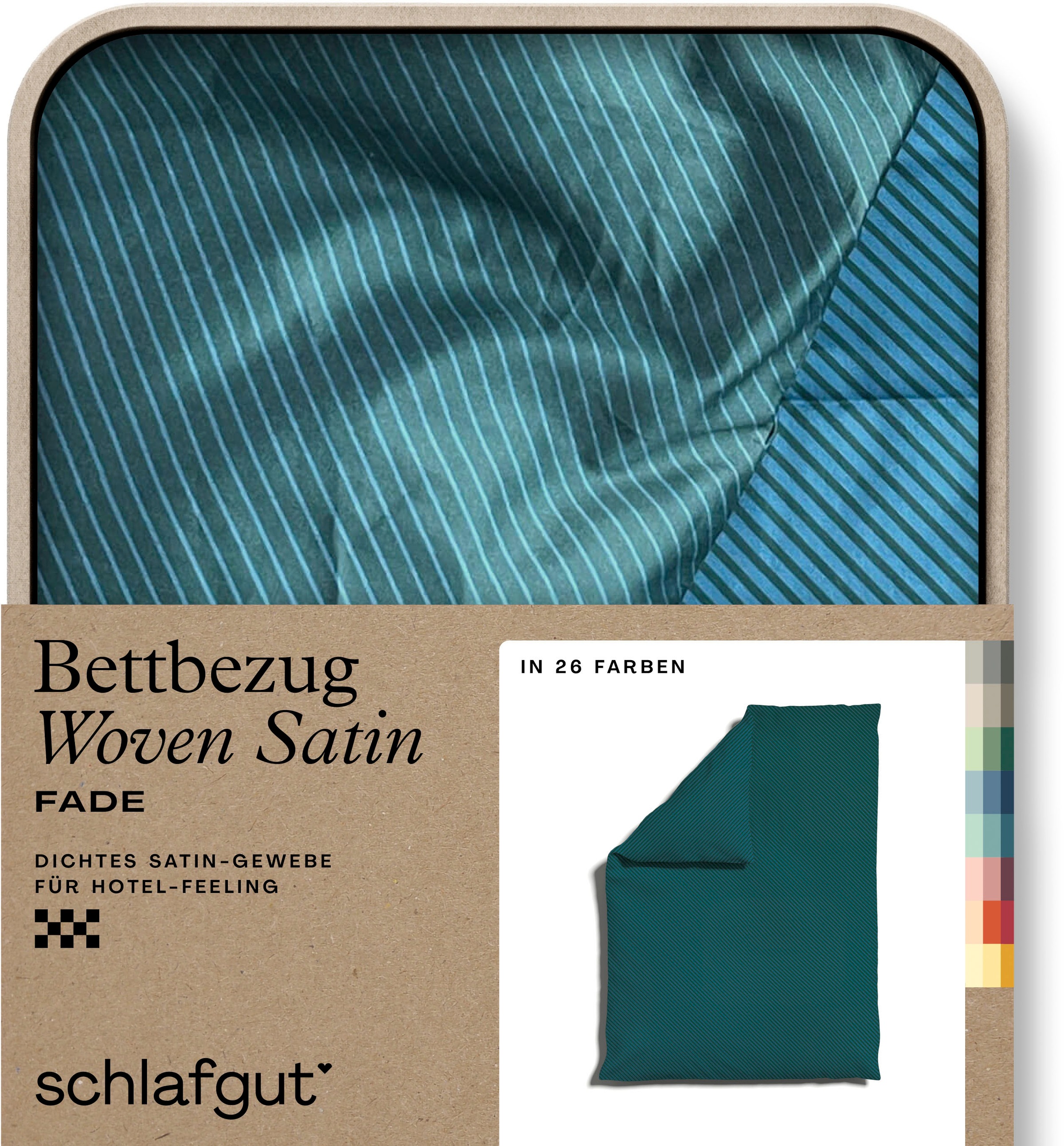 Schlafgut Bettbezug »Woven Satin Fade mit feinen Streifen« mit Farbverlauf, Mix & Match: passender Kissenbezug erhältlich