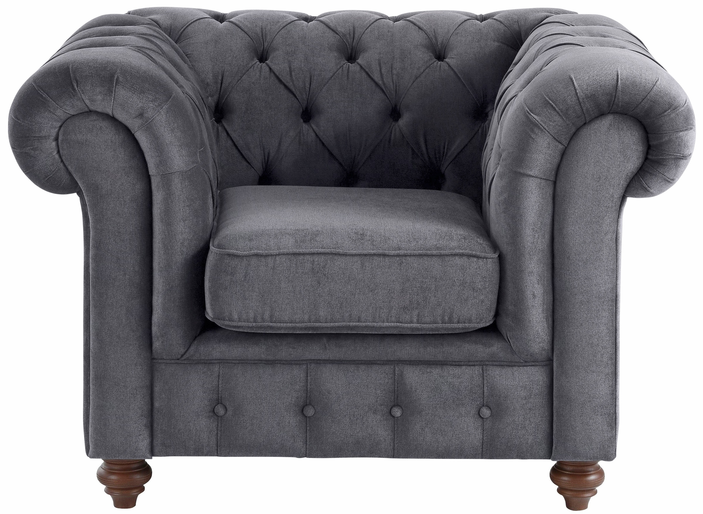 Home affaire Sessel »Chesterfield B/T/H: 105/69/74 cm«, mit hochwertiger Knopfheftung, auch in Leder