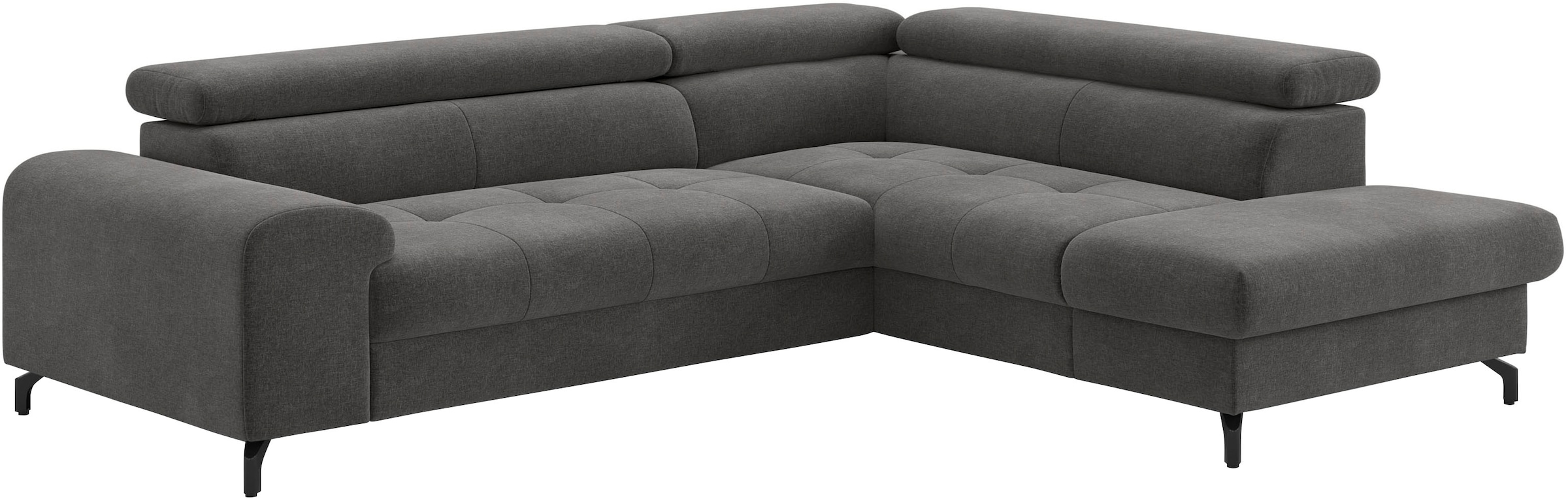 COTTA Ecksofa »Aura L-Form, B: 260 cm« mit Bettfunktion, Bettkasten & Kopfteilverstellung