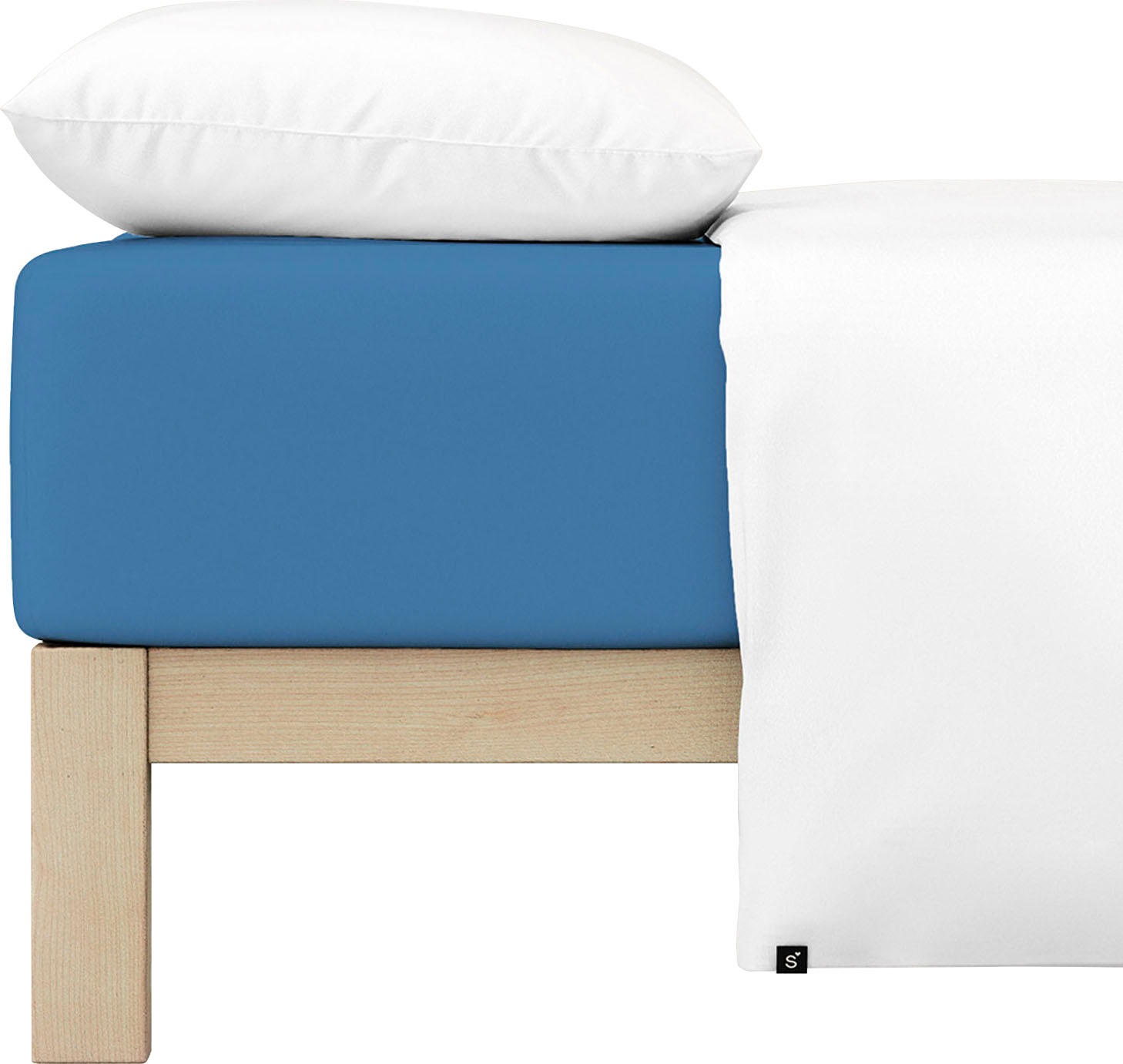 Schlafgut Spannbettlaken »PURE Bio-Baumwolle mit Elasthan, dehnbar blickdicht, straff, Bettlaken«, PREMIUM Laken für Matratzen bis 30cm Höhe, in 90x200, 140x200, 180x200