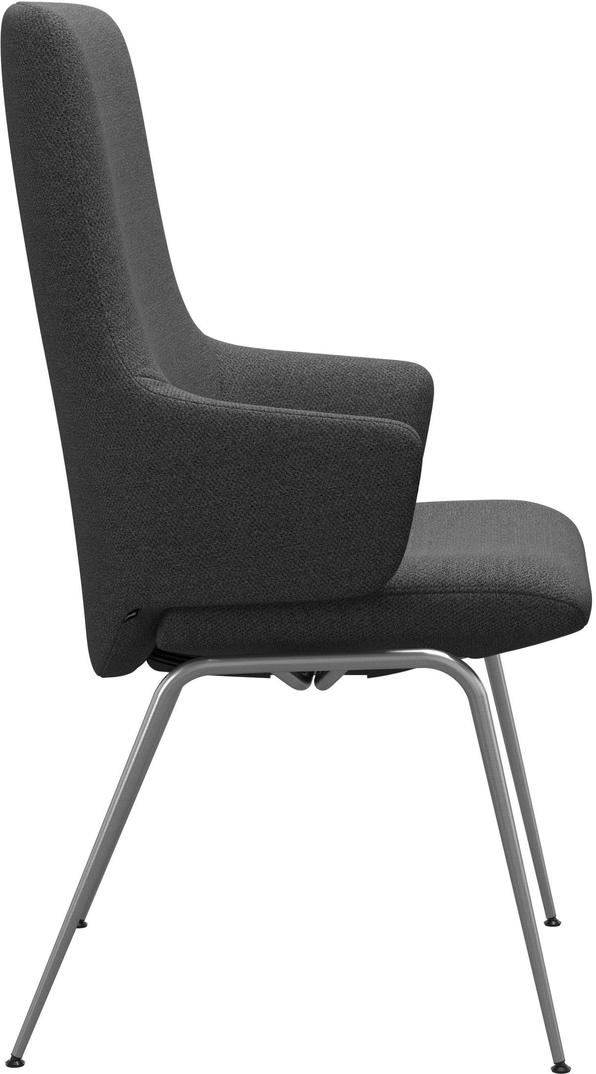 Stressless® Polsterstuhl »Laurel«, ROHLEDER Stoff Q2 FARON, High Back mit Armlehne, Größe L, mit Beinen aus Stahl in Chrom