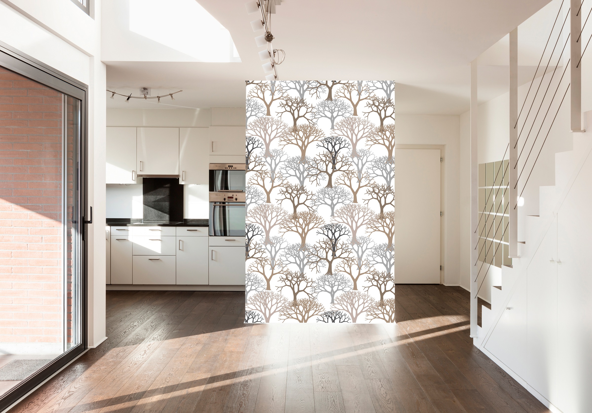 queence Vinyltapete »Shoac«, bedruckt-Motiv-botanisch-floral-gemustert-natürlich, 90x250cm, selbstklebend, kinderleichte Anbringung, Sticker