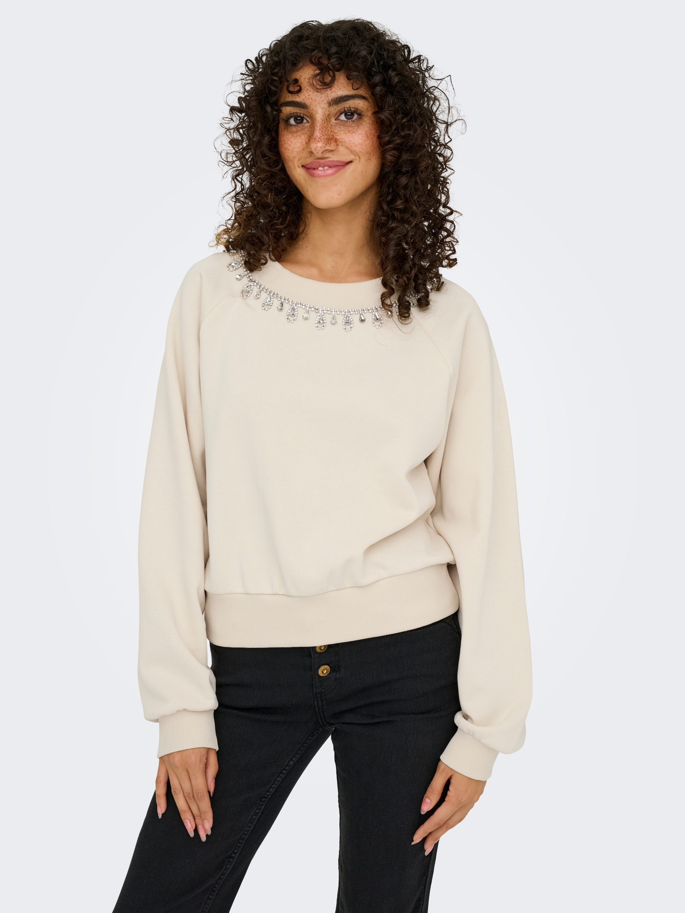 ONLY Sweatshirt »ONLJETT L/S O-NECK EMB. BOX SWT«
