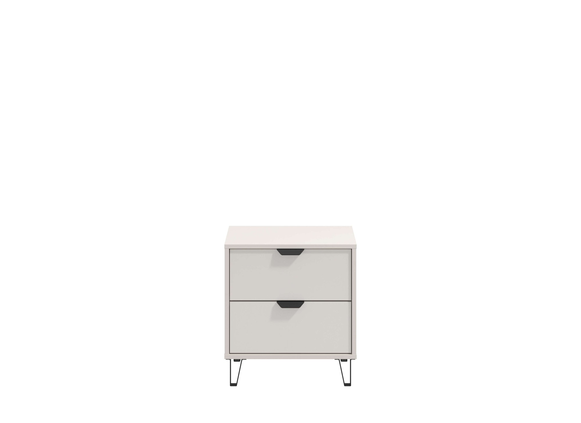 INOSIGN Nachtkommode »Lucca Nachttisch, Nachtschrank, Trendfarbe cashmere, 48x40x52cm«, 2 Schubladen mit Glasfront, FSC®-zertifizierter Holzwerkstoff