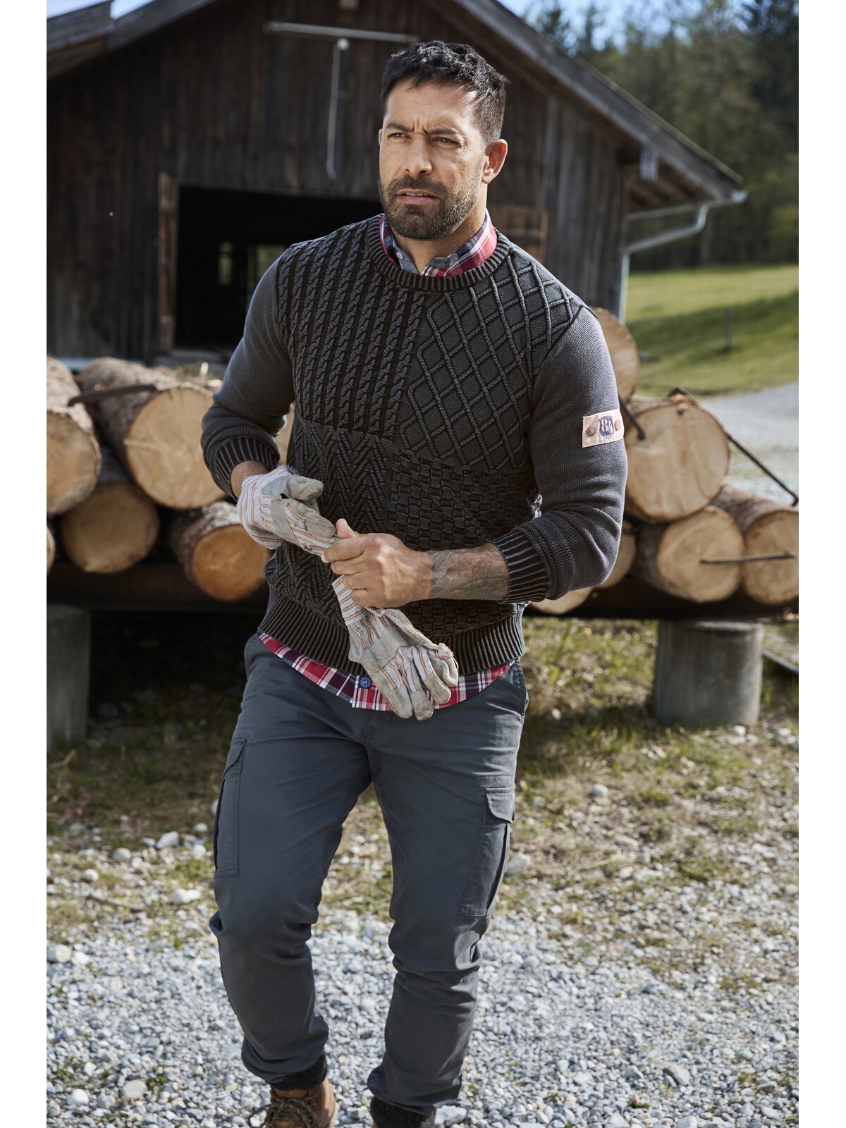 Jan Vanderstorm Strickpullover »Pullover RABBE«, 1 Stk. mit elastischem Saumbund
