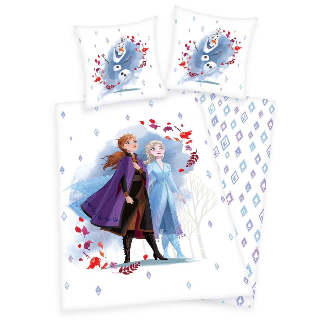 Disney Frozen Kinderbettwäsche »Frozen, die Eiskönigin, Baumwoll-Renforcé«, (2 tlg.)