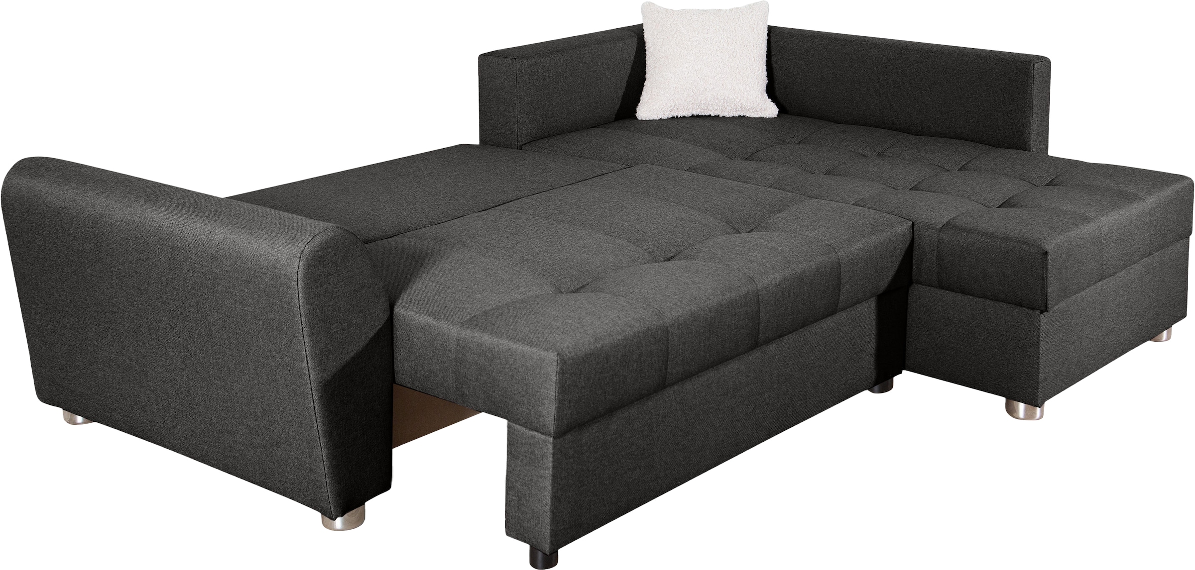 COLLECTION AB Ecksofa »Jana L-Form«, inkl. Bettfunktion,Bettkasten und Bonnelfederkern