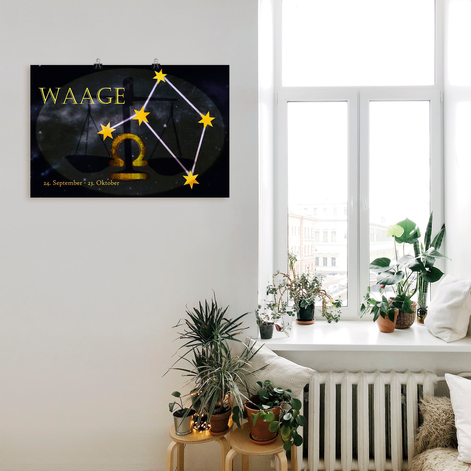 Artland Wandbild »Sternzeichen - Waage«, Bilder von Sternzeichen, (1 St.), als Leinwandbild, Poster, Wandaufkleber in verschied. Größen