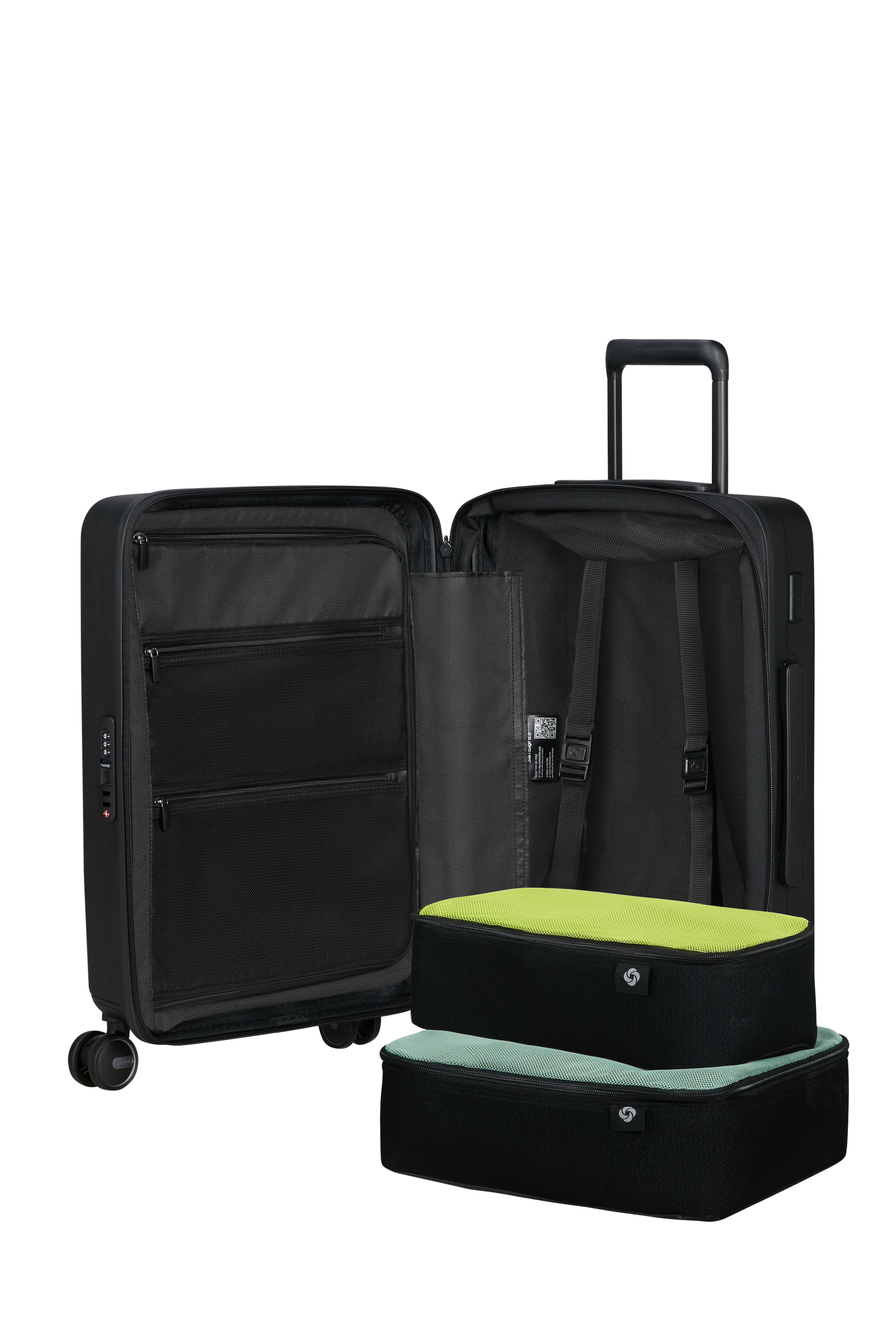 Samsonite Hartschalen-Trolley »RESTACKD« 39 l 4 Rollen mit fester Trennwand und verstellbaren Packgurten