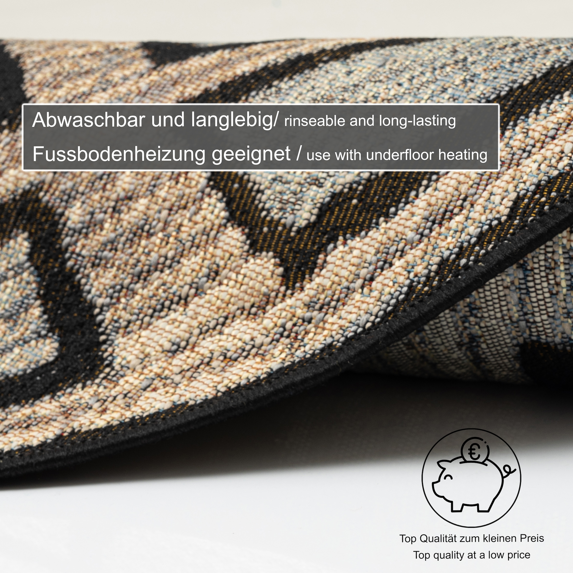 Gino Falcone Teppich »Outdoor-Africa 44« rund 5 mm Höhe Flachgewebe, In- und Outdoor geeignet, Wohnzimmer