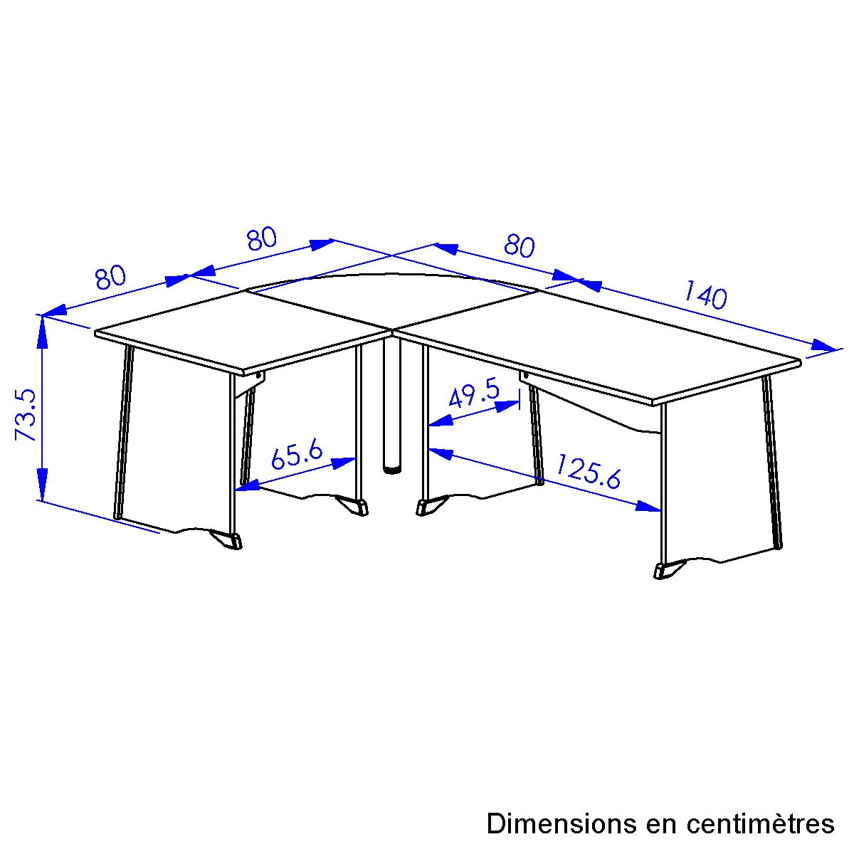 Gami Tischelement »MAMBO«, (1 St.), Bindungswinkel 90°