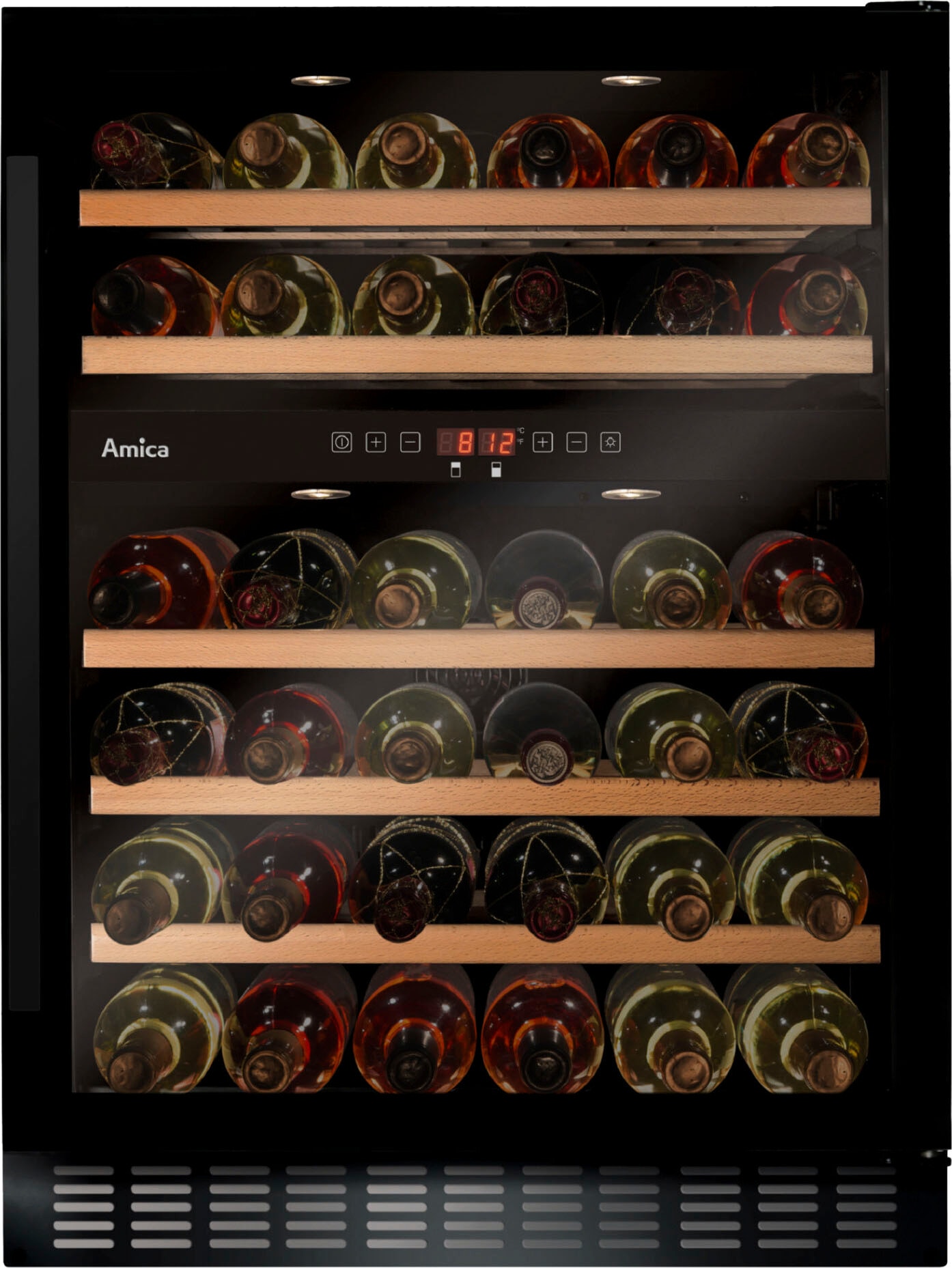 Amica Weinkühlschrank »WK 341 110-1 S / WBB 4661 ADB«, für 45 Standardflaschen á 0,75l, Standkühlschrank