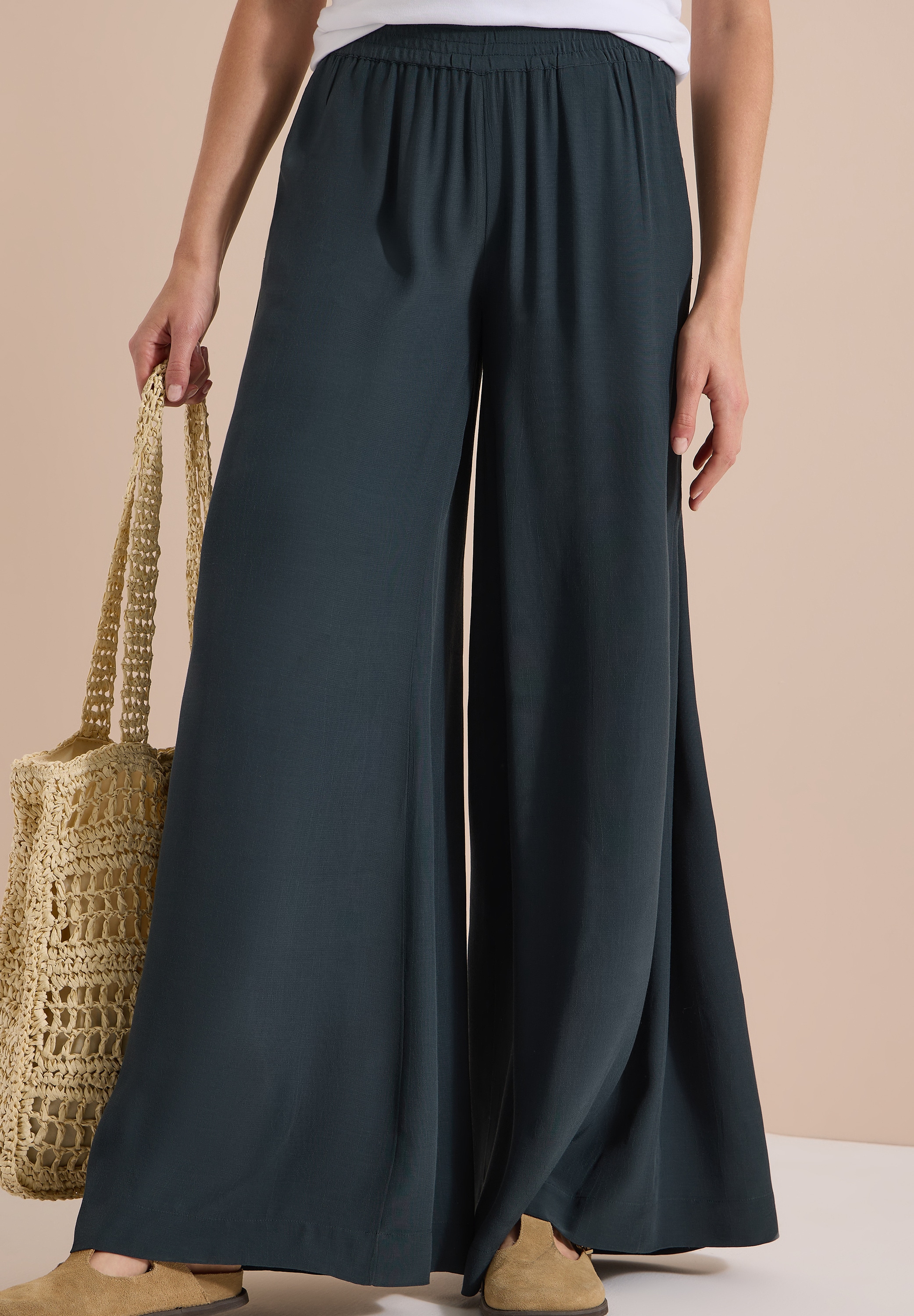 Cecil Stoffhose  Loose Fit, Viskose, feine Struktur
