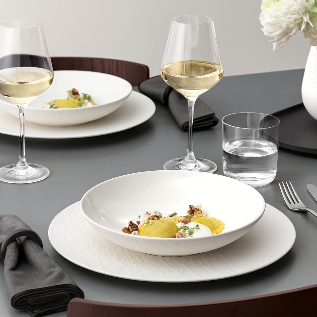 Villeroy & Boch Geschirr-Set »Einsteiger-Set Manufacture Ice 8er Set weiß« Spülmaschinengeeignet, Mikrowellenfest
