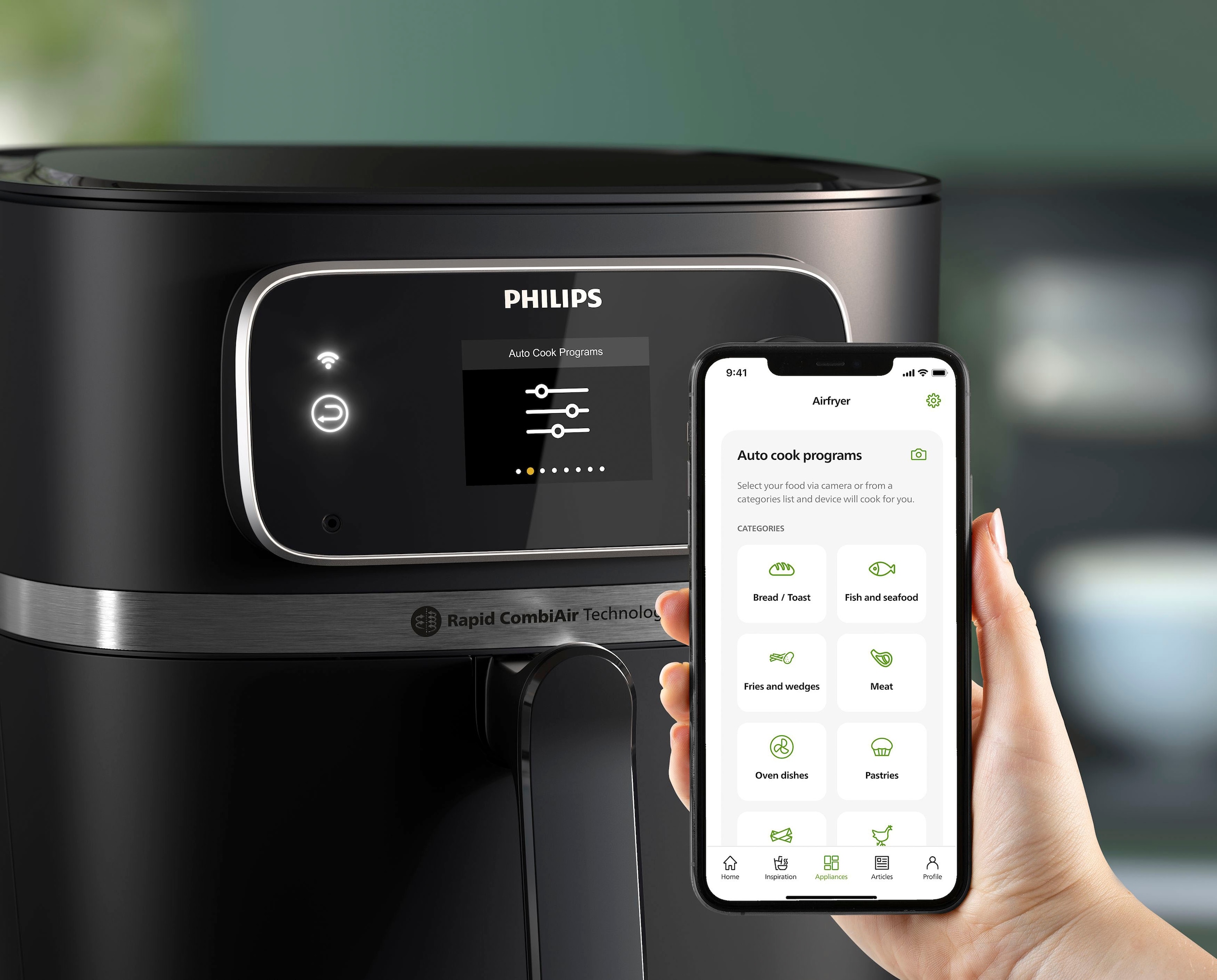 Philips Heißluftfritteuse »HD9880/90 Airfryer XXL, 8,3 l«, 2000 W, mit WiFi Konnektivität, 50 AutoCook Programmen und Warmhaltefunktion