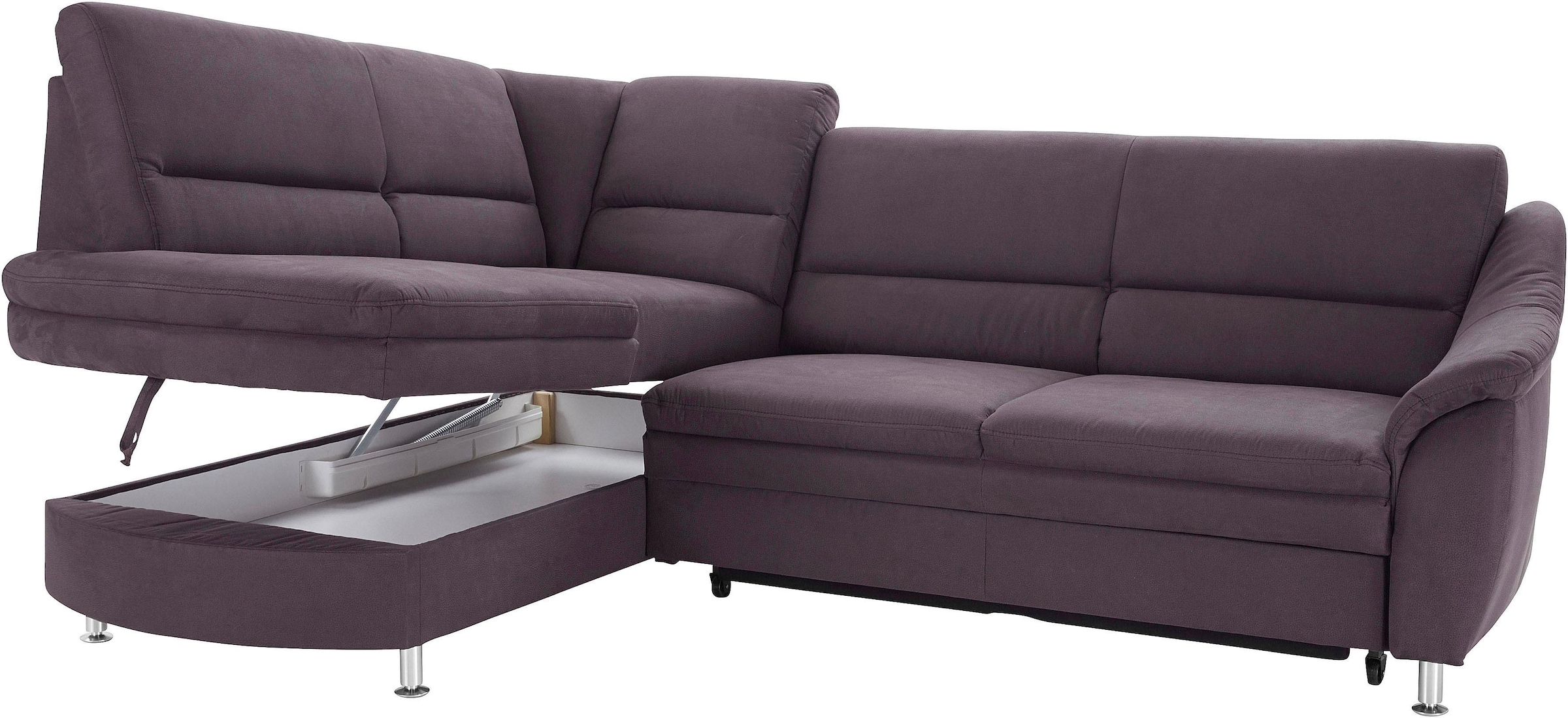 sit&more Ecksofa »Cardoso L-Form«, mit Federkern, wahlweise mit Bettfunktion und Schubkasten