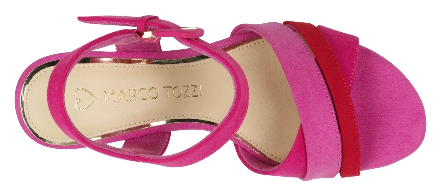 MARCO TOZZI Sandalette  , Blockabsatz, Sommerschuh, Sandale mit verstellbarem Fesselriemchen