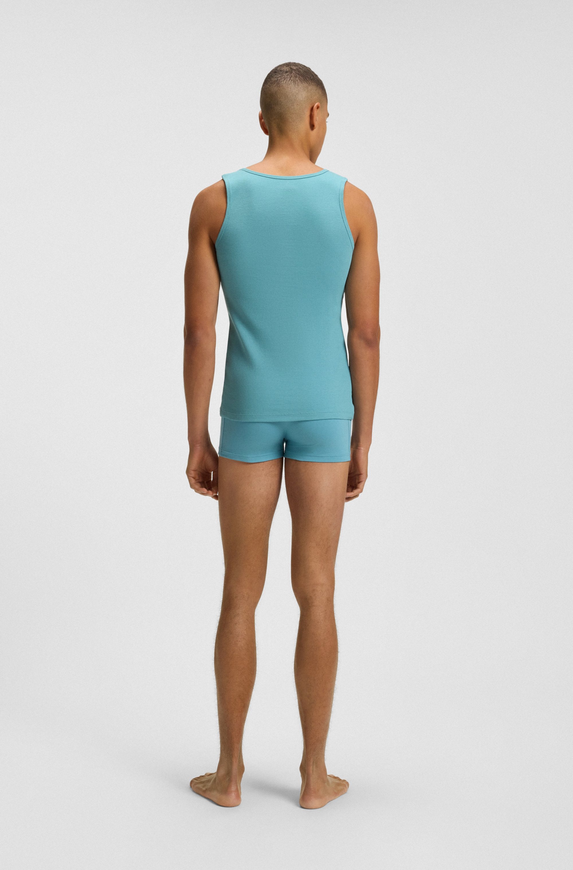 BOSS Tanktop »3P RibClassic BOSS ONE x David Beckham«, Ton in Ton Stickerei auf der Brust