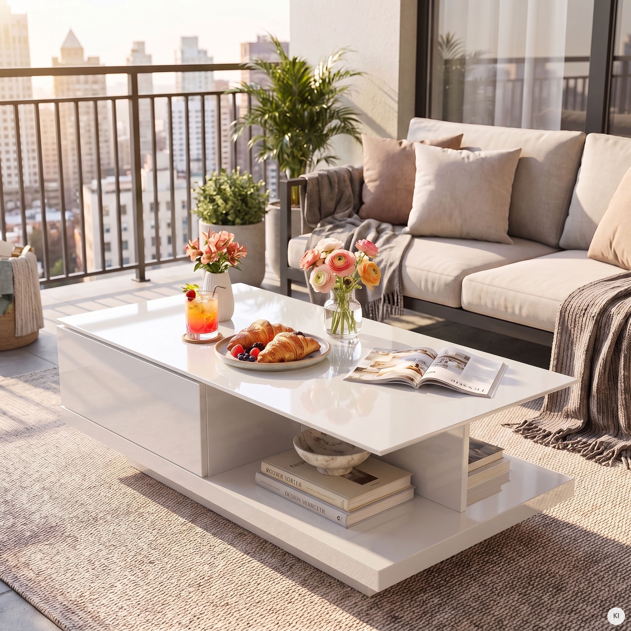 SalesFever Couchtisch »im minimalistischen Stil« Elegante Tischplatte aus robustem Kristallglas