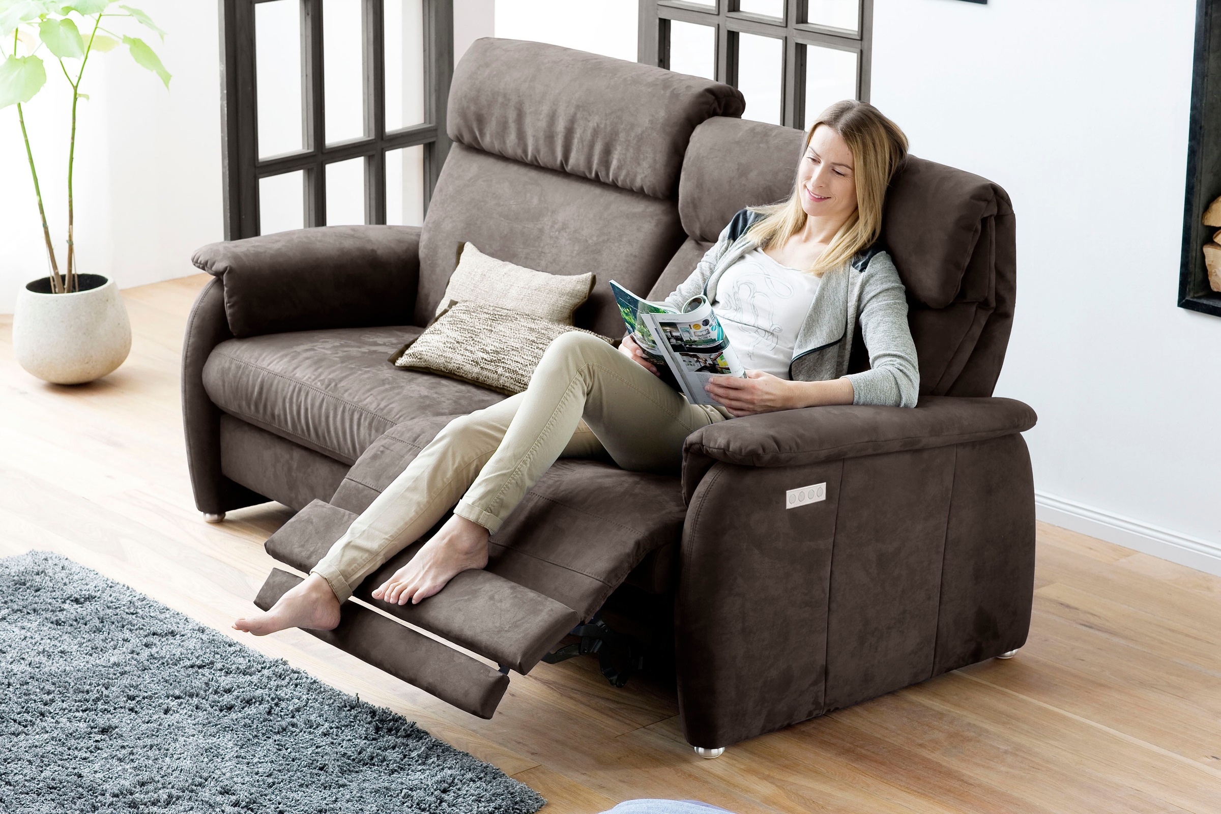 Home affaire 2-Sitzer »Turin«, mit motorischer Relaxfunktion, auch in Leder