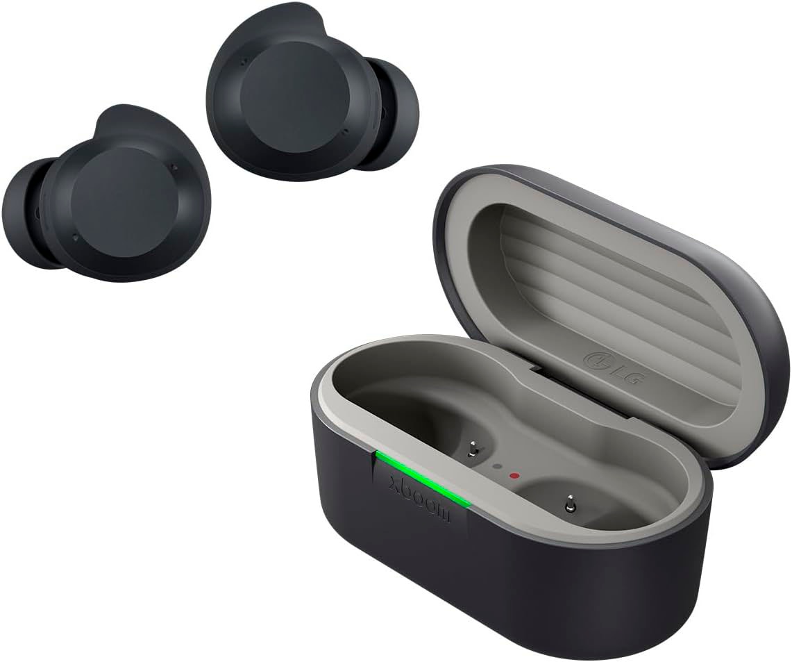LG Bluetooth-Kopfhörer »xboom Buds Lite«, Bluetooth, Active Noise Cancelling (ANC)-Freisprechfunktion-LED Ladestandsanzeige-Multi-Point-Verbindung-Rauschunterdrückung-Sprachsteuerung-kompatibel mit Siri