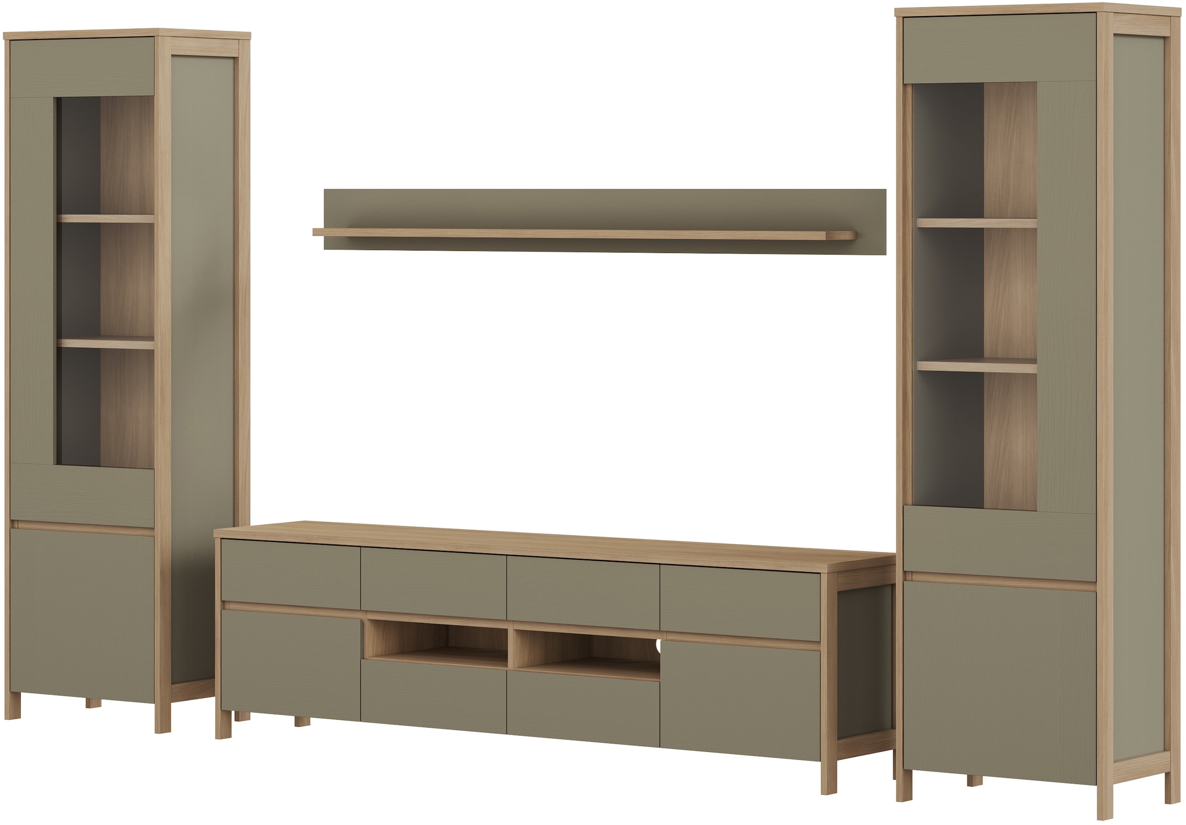 Home affaire Wohnwand »Stranda, moderne Anbauwand, Komplettset im Scandi-Style« 4 Stk. tlg.