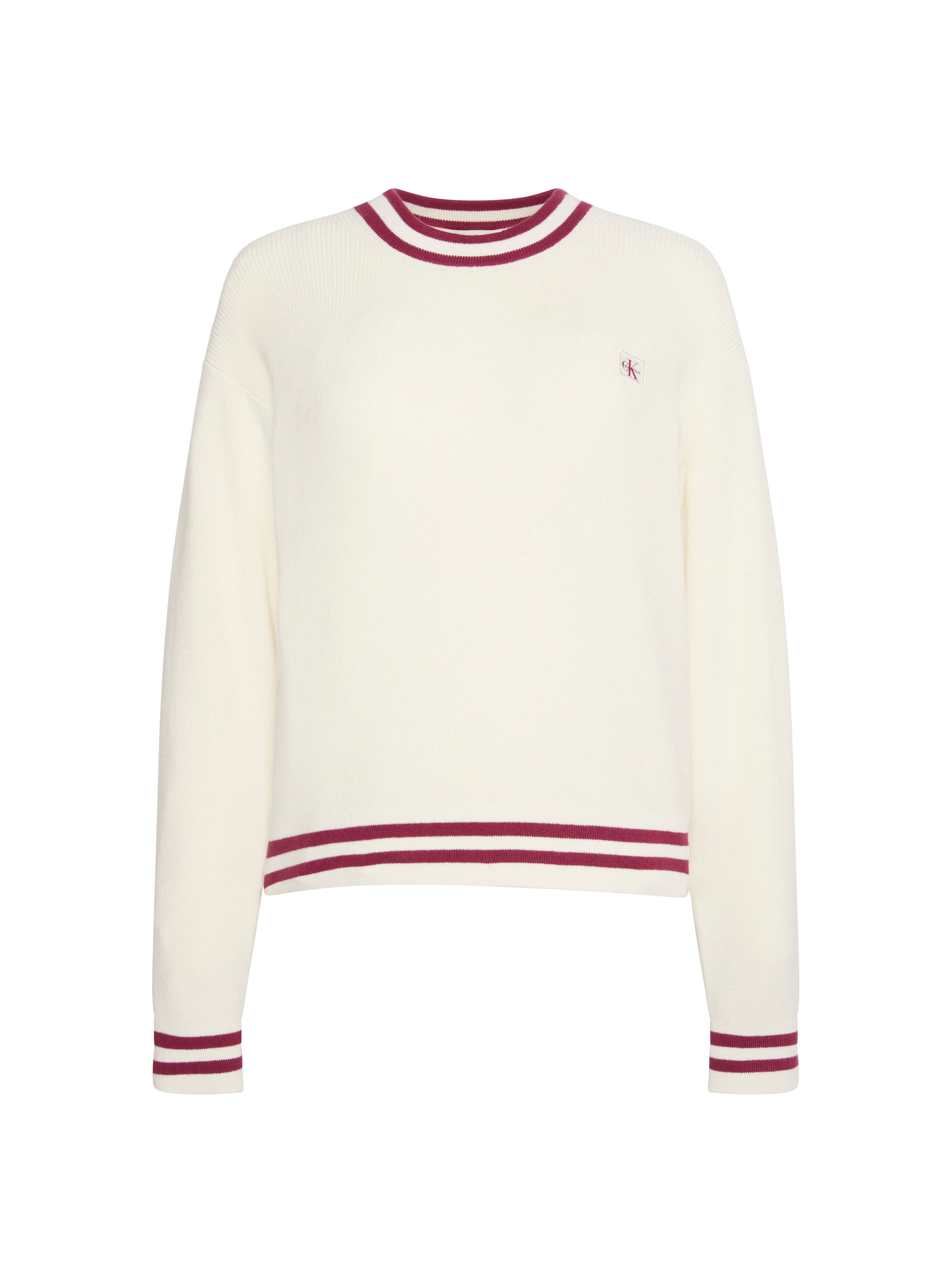 Calvin Klein Jeans Rundhalspullover »WOVEN LABEL CREWNECK SWEATER« Regular fit mit Rundhalsausschnitt
