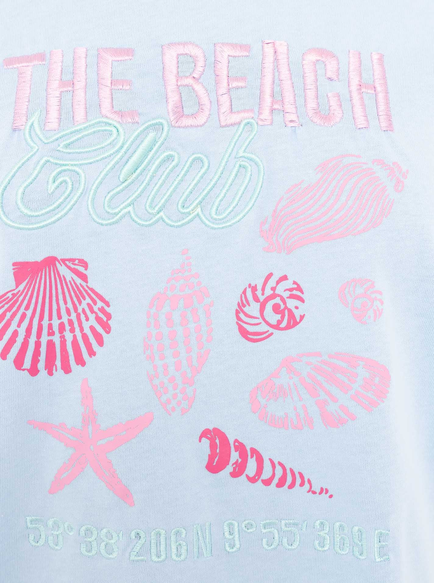 Zwillingsherz T-Shirt »"Beach"« Rundhals, großes maritimes Motiv mit Stickerei