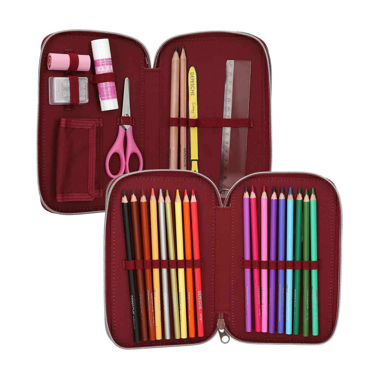 Depesche Buntstift »2-Fach Federtasche FUR-EVER FRIENDS TOPModel 5,5 x 13 x 20 cm rot«