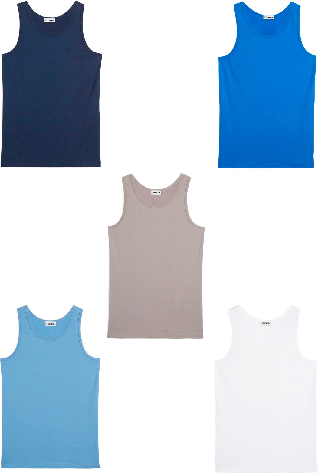 bonprix Unterhemd Packung, 5, 5 Stk. für den täglichen Gebrauch, aus Baumwolle mit Elasthan, im 5er Pack