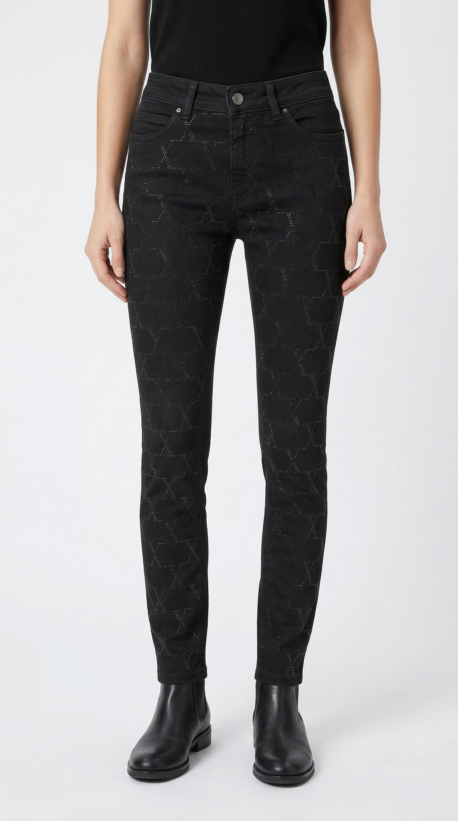 MAC Skinny-fit-Jeans »DREAM SKINNY chain glitter« mit Glitzersteine Muster