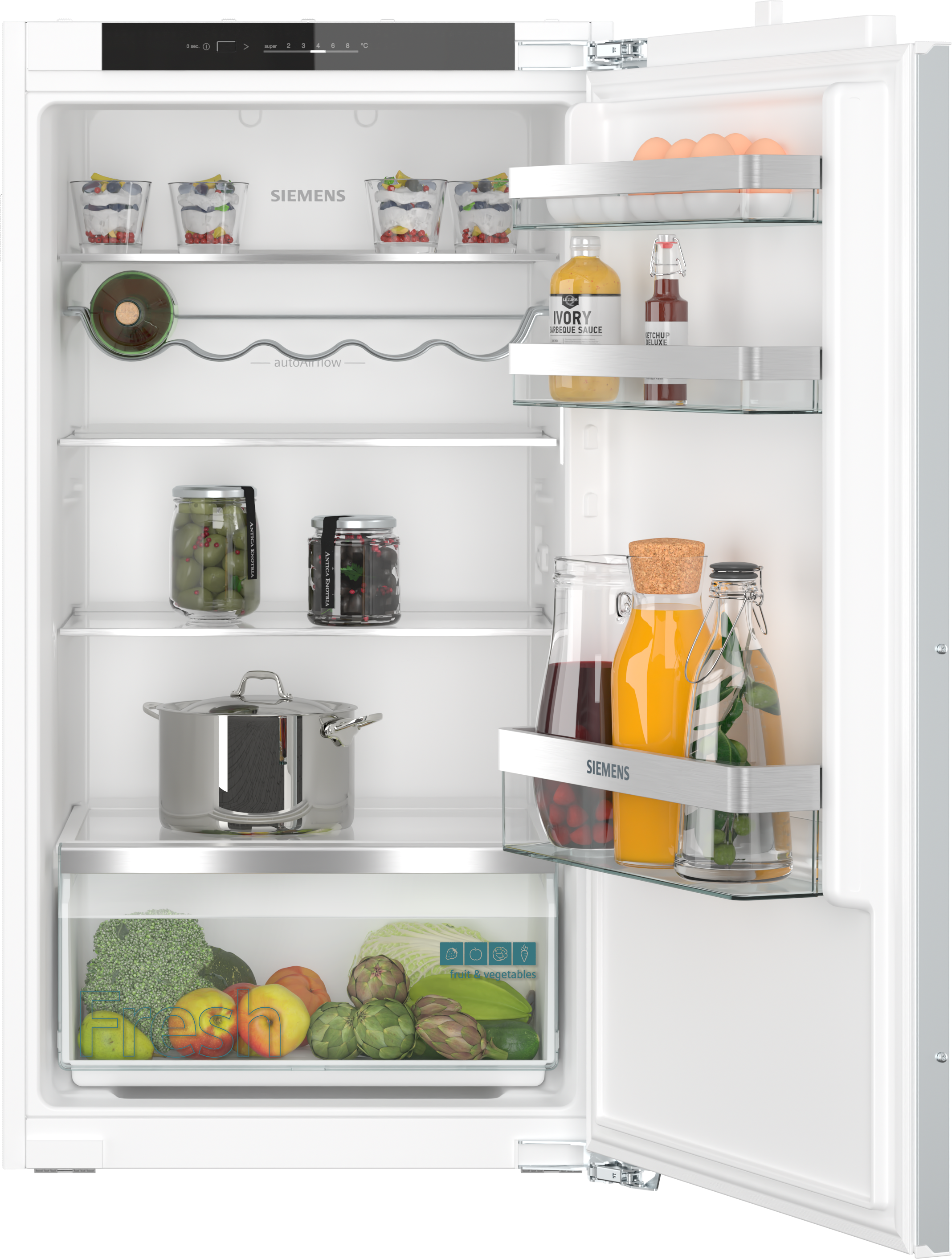 SIEMENS Einbaukühlschrank iQ300 "KI31RVFE0" 102,1 cm hoch 54,1 cm breit Einfache Temperatureinstellung dank elektronischer Temperaturregelung