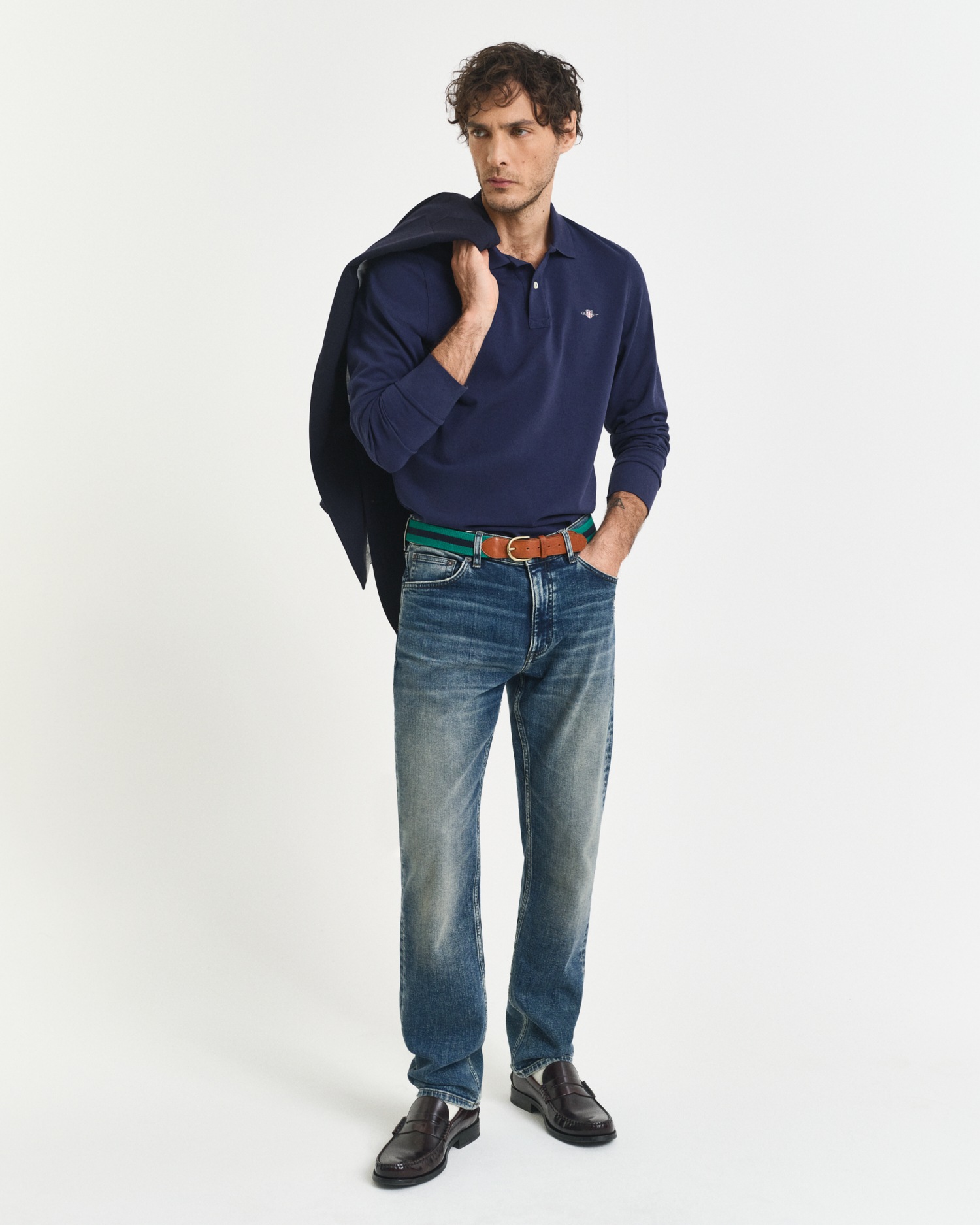 Gant Poloshirt »REG SHIELD LS PIQUE RUGGER«, mit Logotickerei auf der Brust
