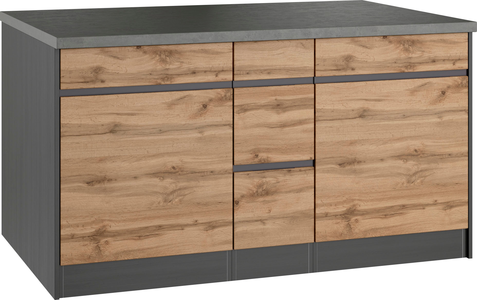 KOCHSTATION Kochinsel »KS-Riesa«, Breite 153 cm, Tiefe 100 cm, MDF-Fronten