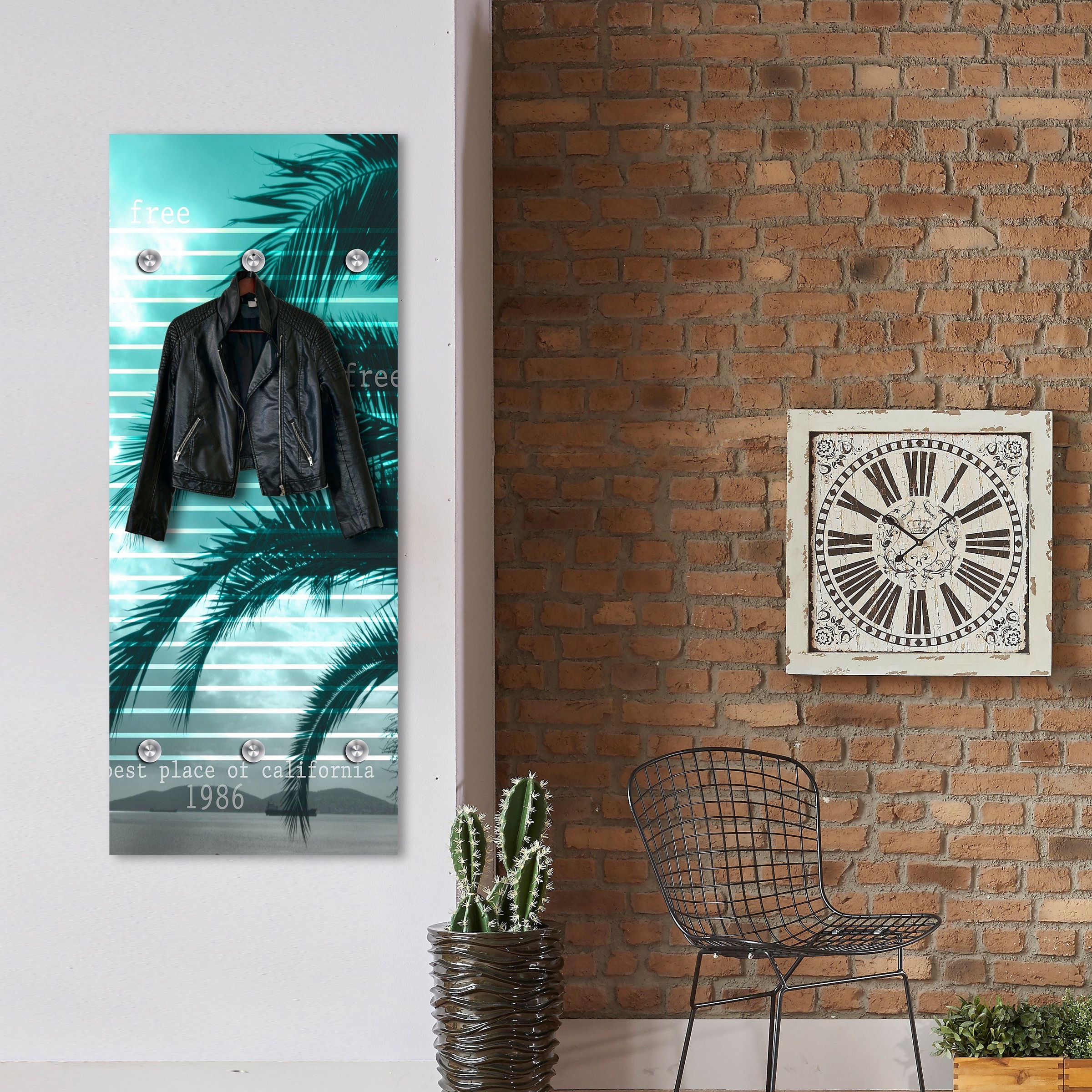 queence Garderobenleiste »Strand«, mit 6 Haken, 50 x 120 cm