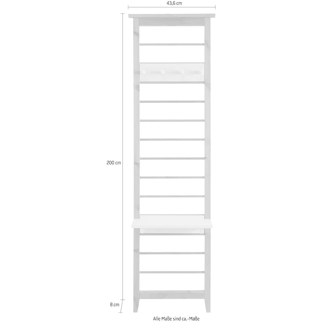 Wohnglücklich by Infantil Hakenleiste »SOLVITA«, Garderobenhalter für Garderobe, Kiefer massiv, Breite 44 cm, Landhaus