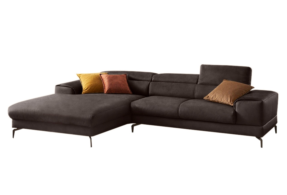 W.SCHILLIG Ecksofa »piedroo, Designsofa mit tollem Sitzkomfort, elegant und bequem, L-Form«, Kopfteilverstellung, wahlweise mit Sitztiefenverstellung, Breite 303cm