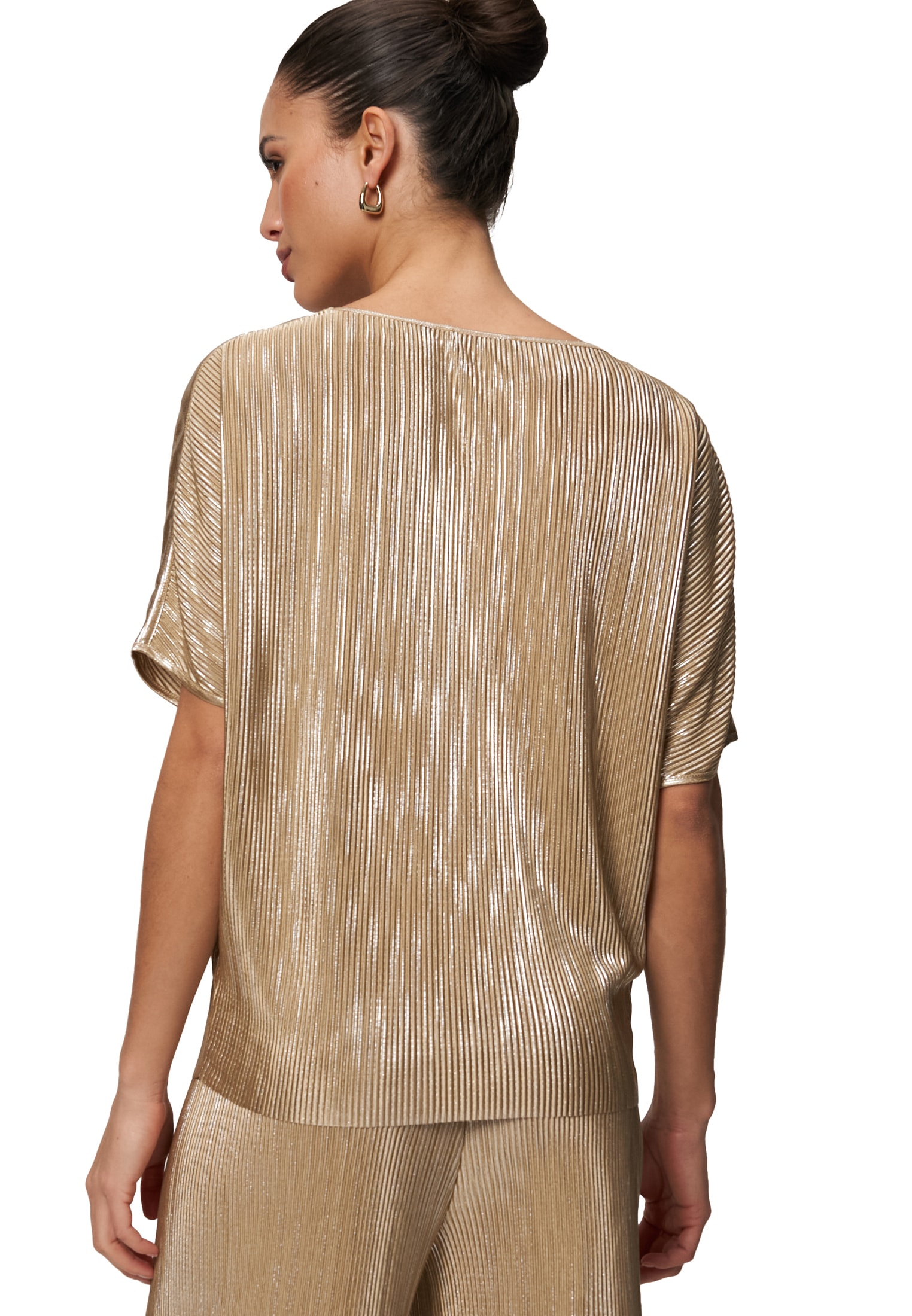 Zero Kurzarmshirt »Plissee-Shirt mit U-Boot Ausschnitt«