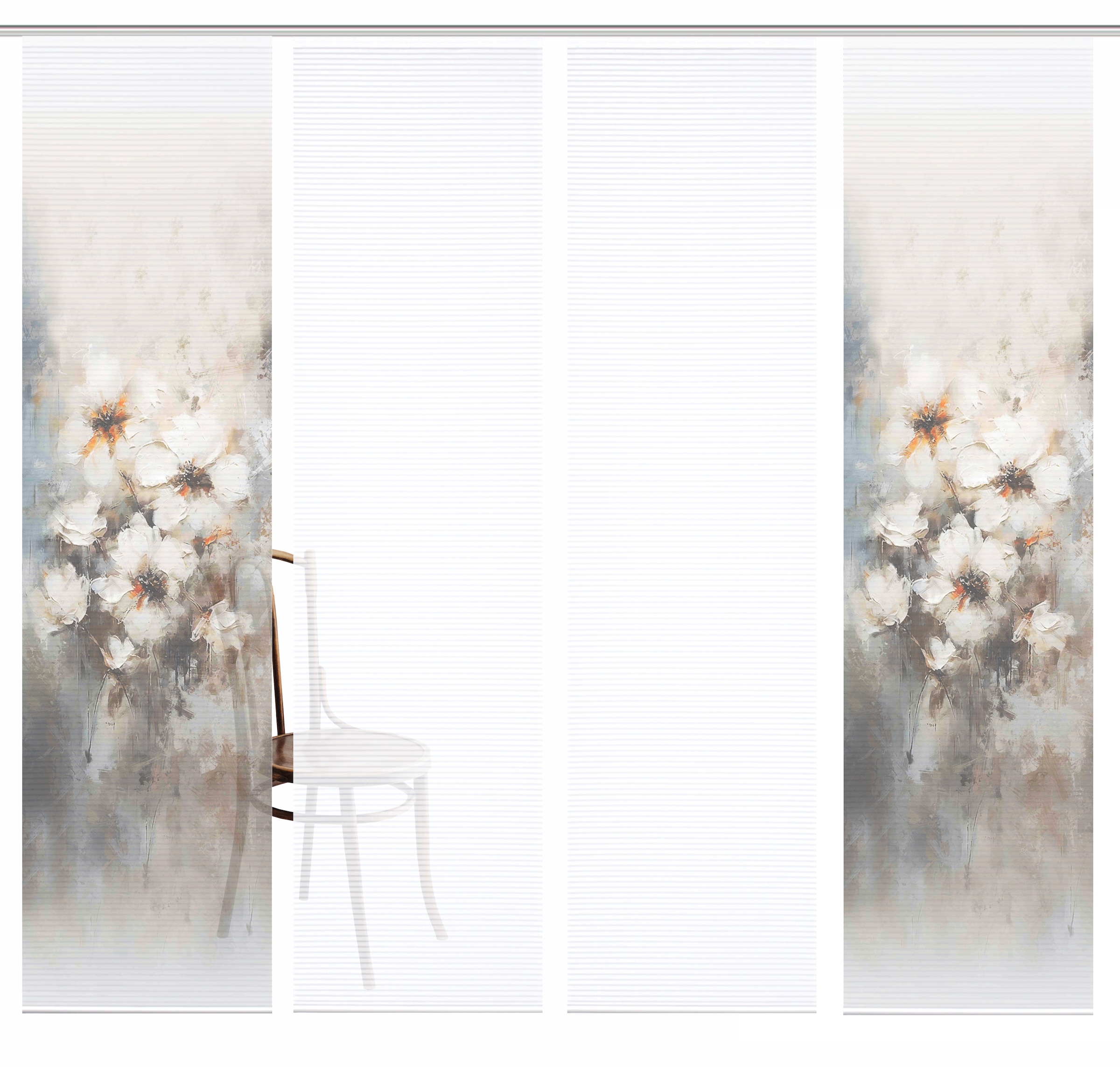 HOME in green Schiebegardine »ARISTEA« Paneelwagen 4 Stk. tlg. Bambusoptik, SET, recycelt, Digitaldruck