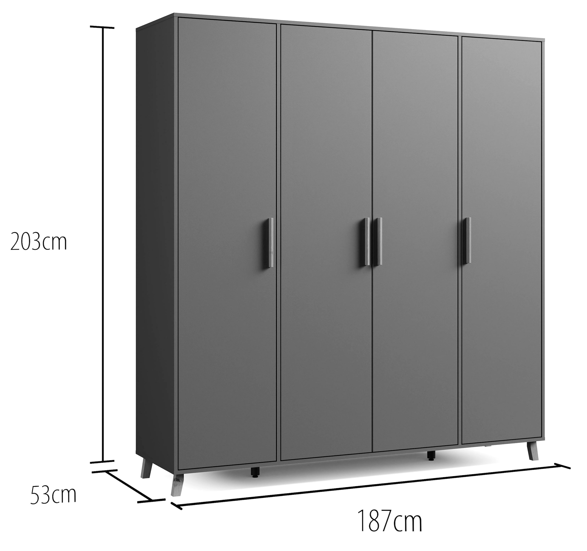 rauch Drehtürenschrank »Kleiderschrank Schrank Garderobe Wäscheschrank SHINJO«, (in 3 verschiedenen Ausstattungen BASIC/CLASSIC/PREMIUM), Griffe und Füße aus Massivholz, viel Stauraum MADE IN GERMANY