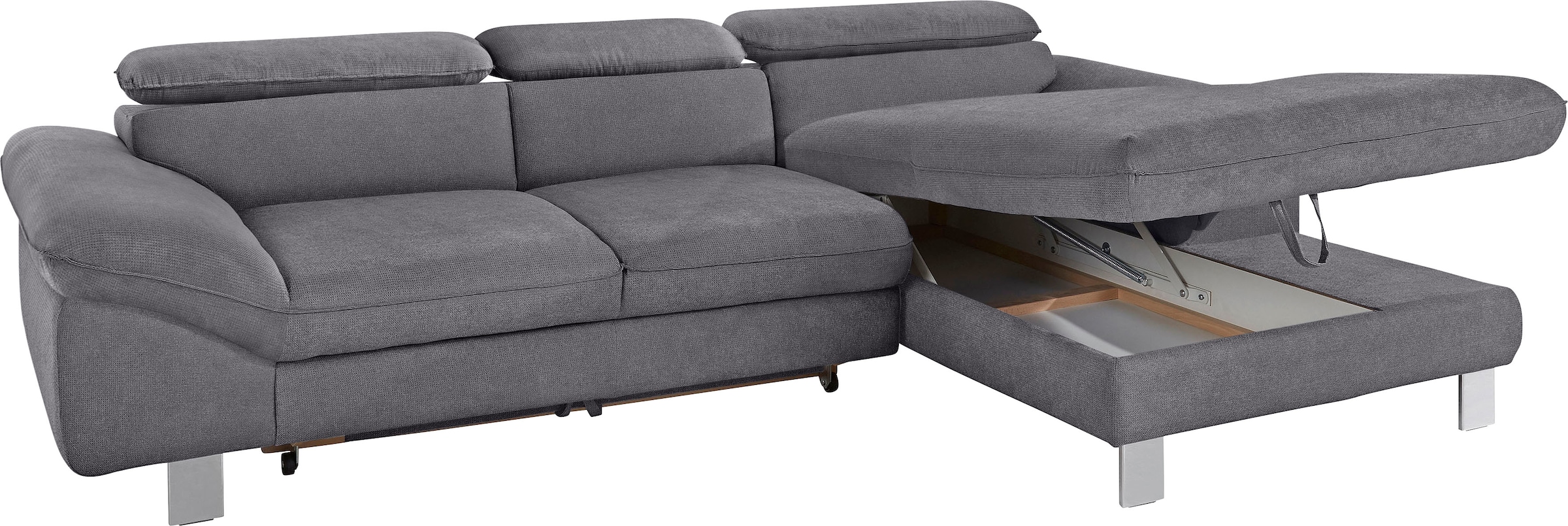 COTTA Polstergarnitur »Driver L-Form«, (Set, 2 tlg.), Set bestehend aus: Ecksofa mit Kopfteilverstellung & Hocker
