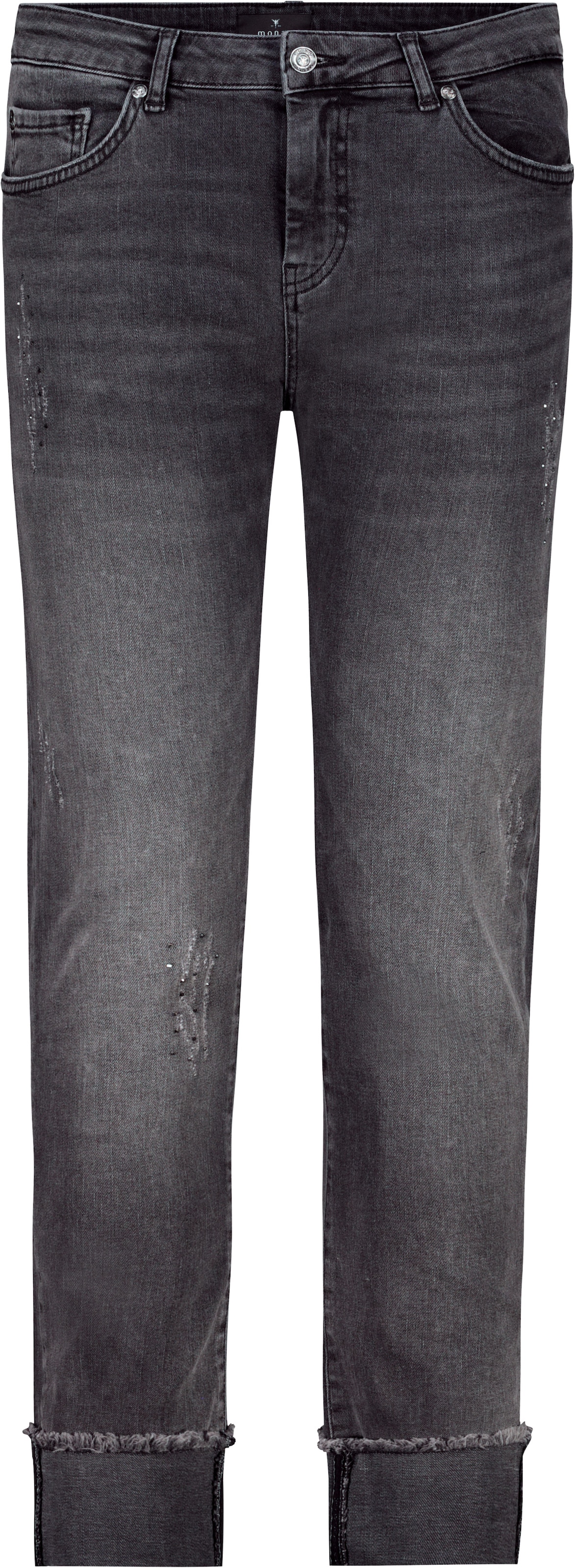 Monari Slim-fit-Jeans »Hose Jeans Nietenschmuck« Slim-fit-Passform, mit Strasssteinen