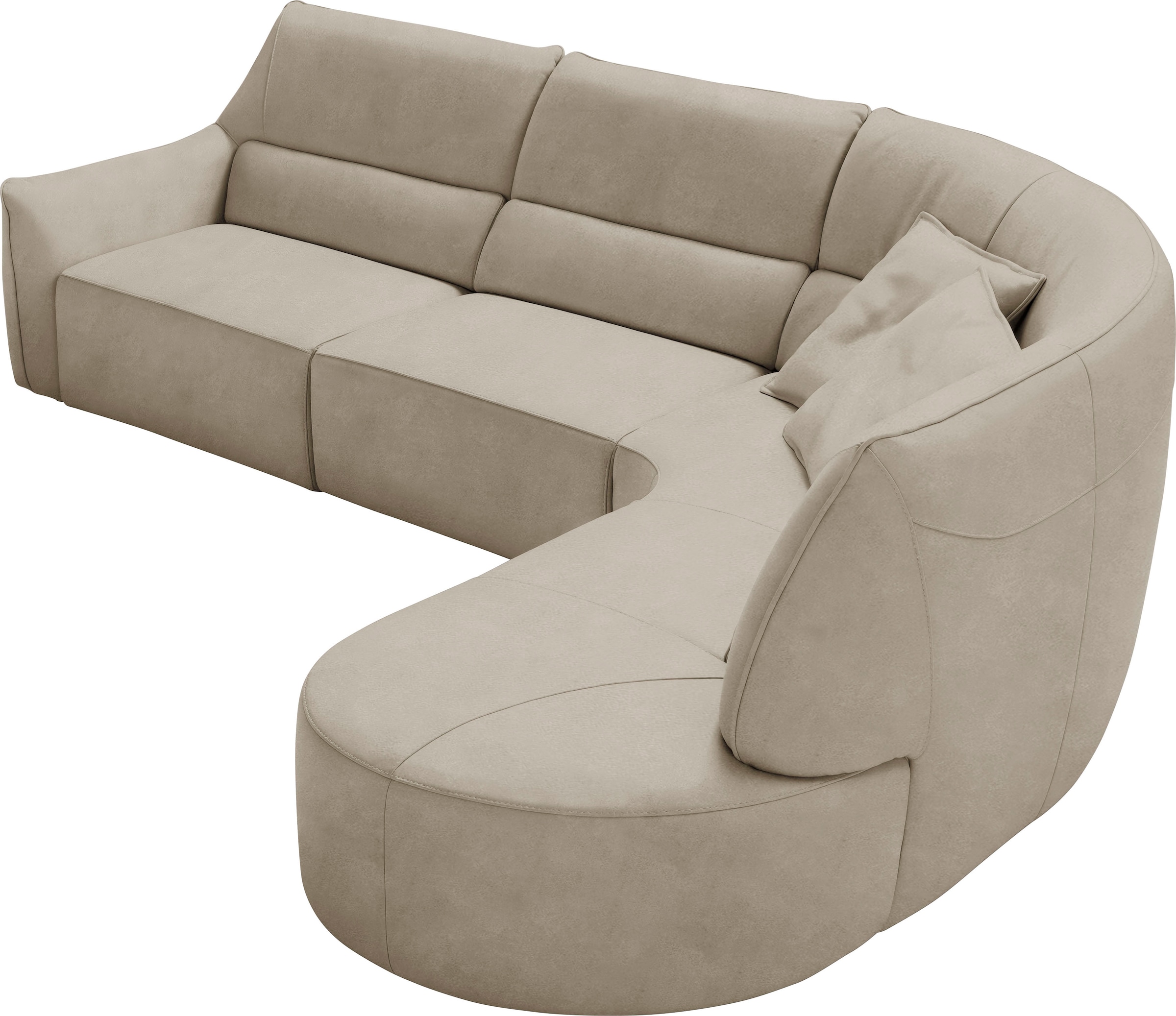 Egoitaliano Ecksofa »Puffy, extravagant & edel, Retro Designsofa, hoher Sitzkomfort, L-Form« mit Ottomane, wahlweise mit und ohne elektrischer Relaxfunktion