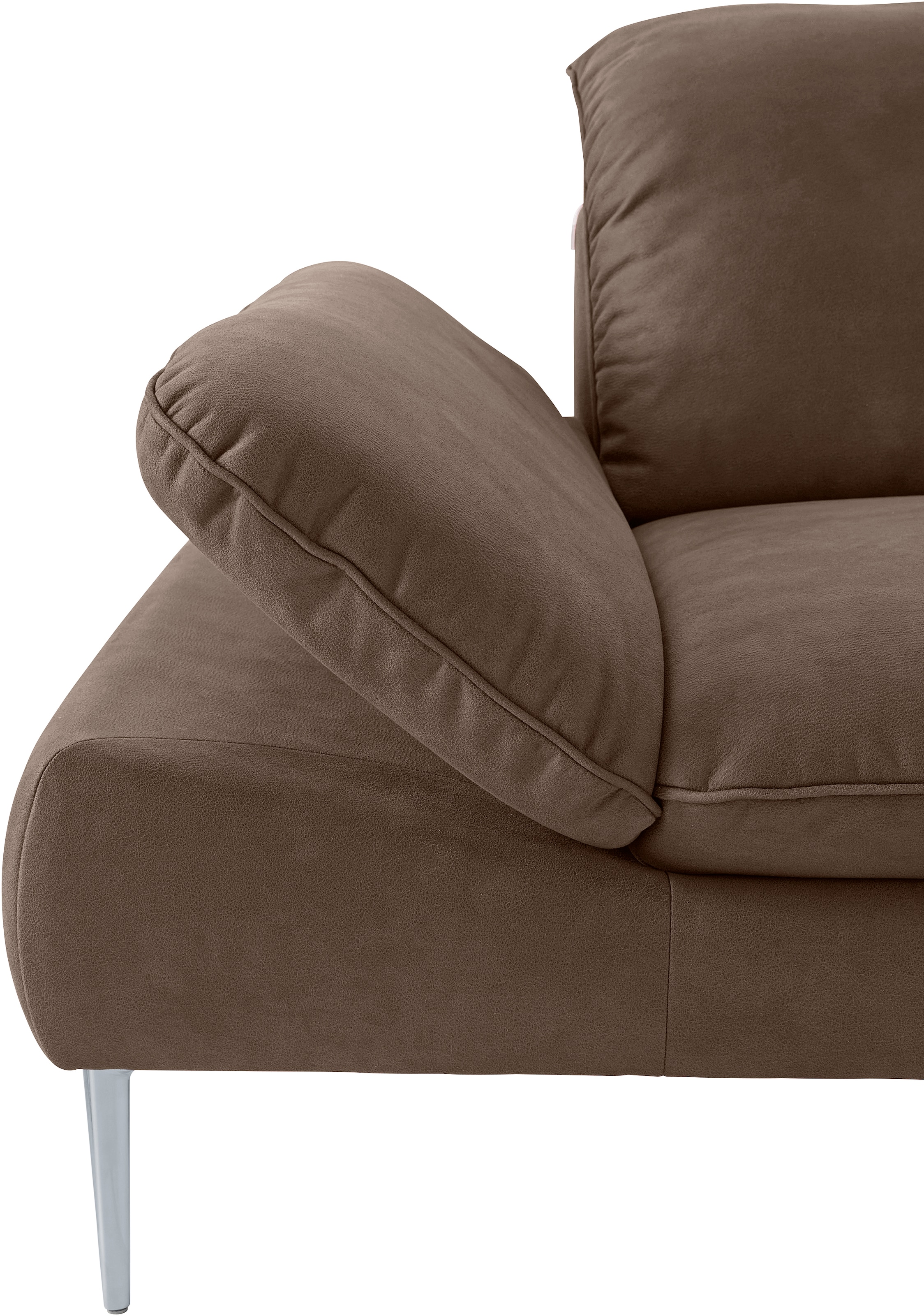 W.SCHILLIG Ecksofa »enjoy&MORE, Designsofa, elegant und bequem, L-Form« mit Sitztiefenverstellung, Füße silber matt, Breite 310 cm
