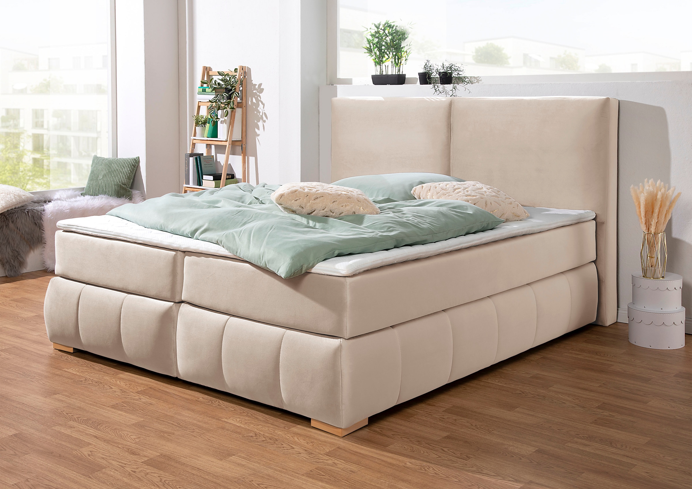 Guido Maria Kretschmer Home&Living Boxspringbett »Wehma«, inkl. Topper in 3 verschiedenen Matratzen, auch in Samtstoff