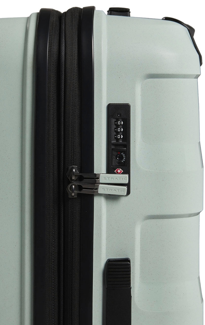 Stratic Hartschalen-Trolley »Straw + L, mint«, 4 Rollen, Reisekoffer großer Koffer Aufgabegepäck TSA-Zahlenschloss