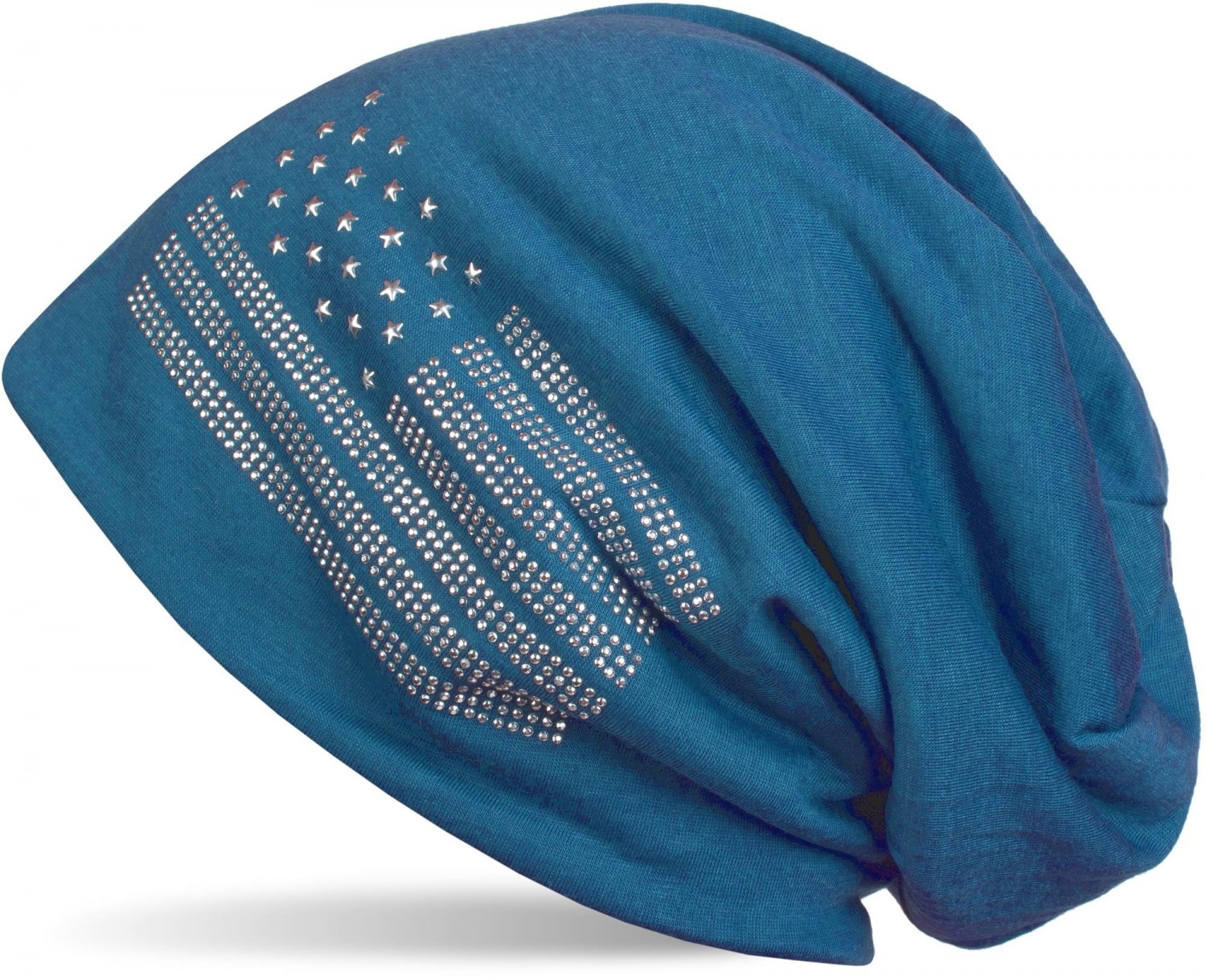 styleBREAKER Beanie »Beanie mit USA Flagge aus Strass« 1 Stk.