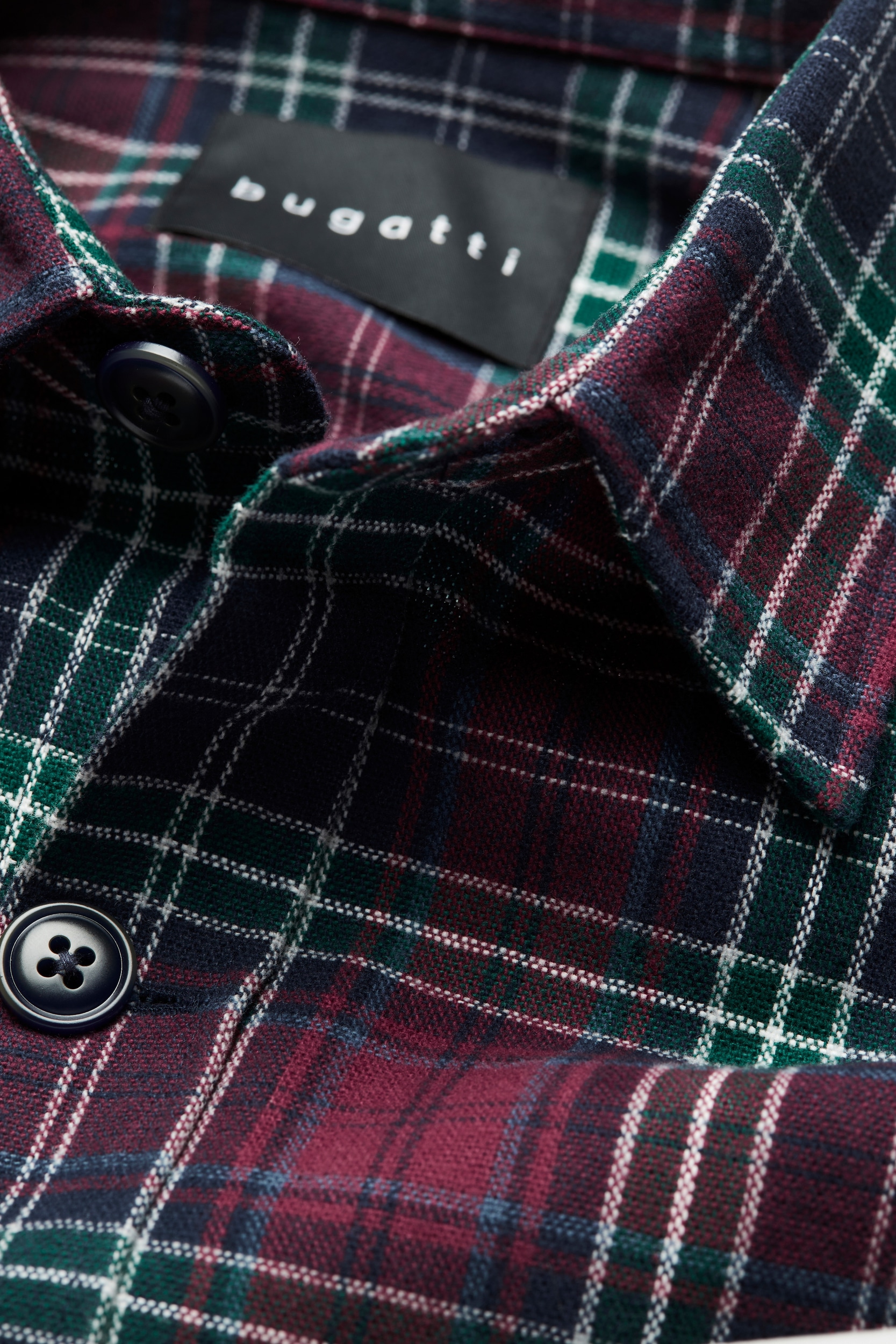 bugatti Langarmhemd »Overshirt« mit Karomuster