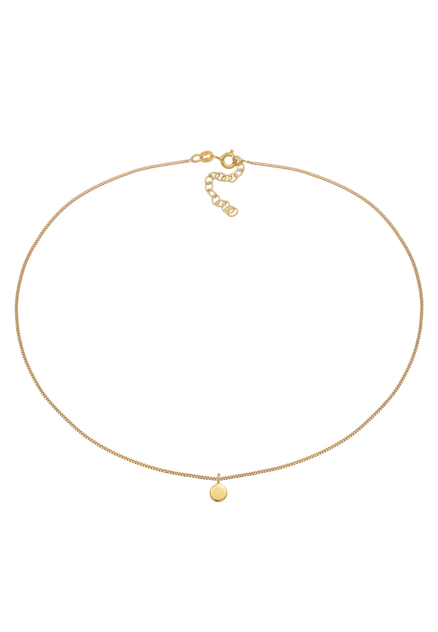 Elli Choker »Halskette Choker Kreis Plättchen Basic Coin 925 Silber«